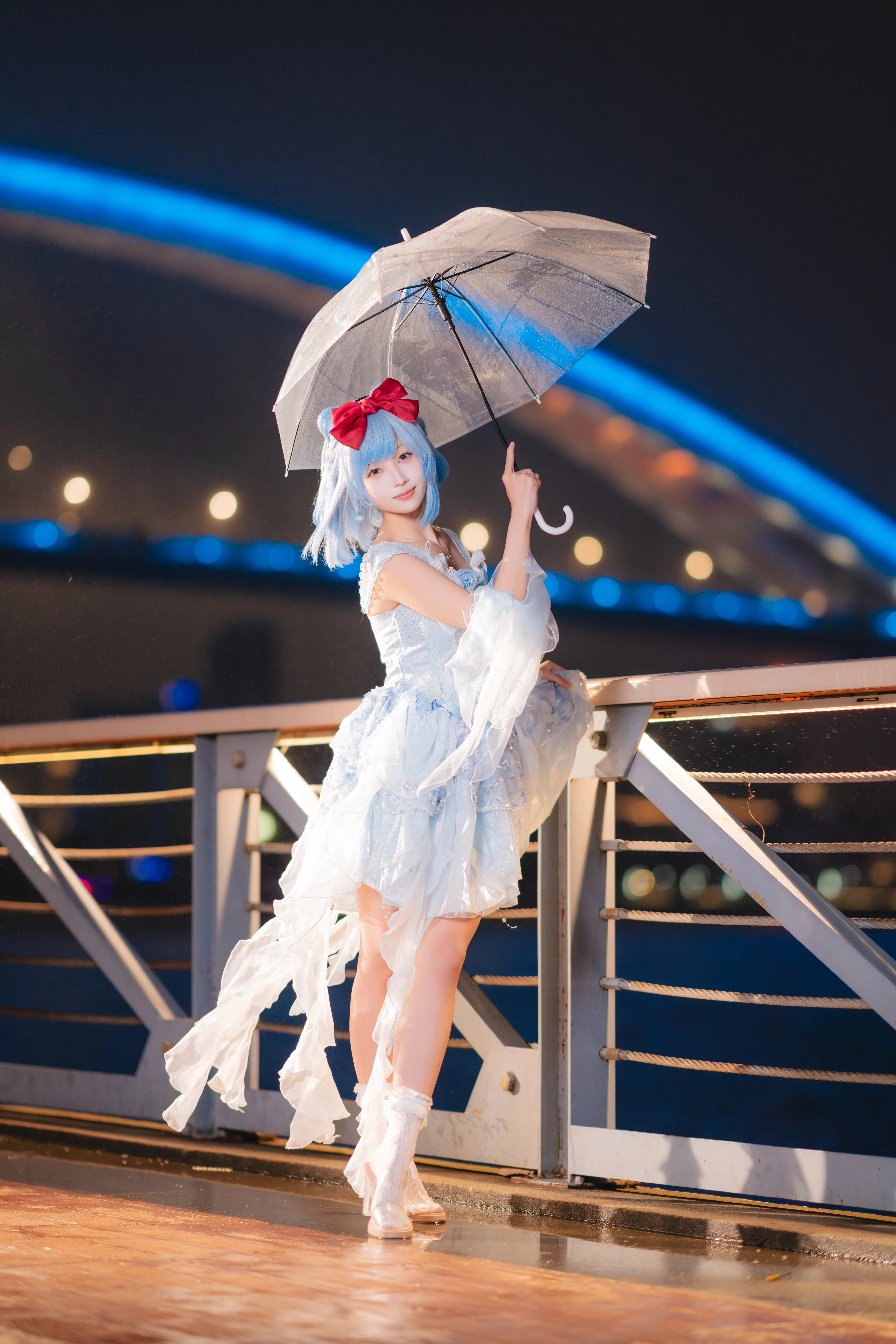 【水蓝蓝cos】洛克王国世界，雨夜江桥的水之魔法 - 第 4 张