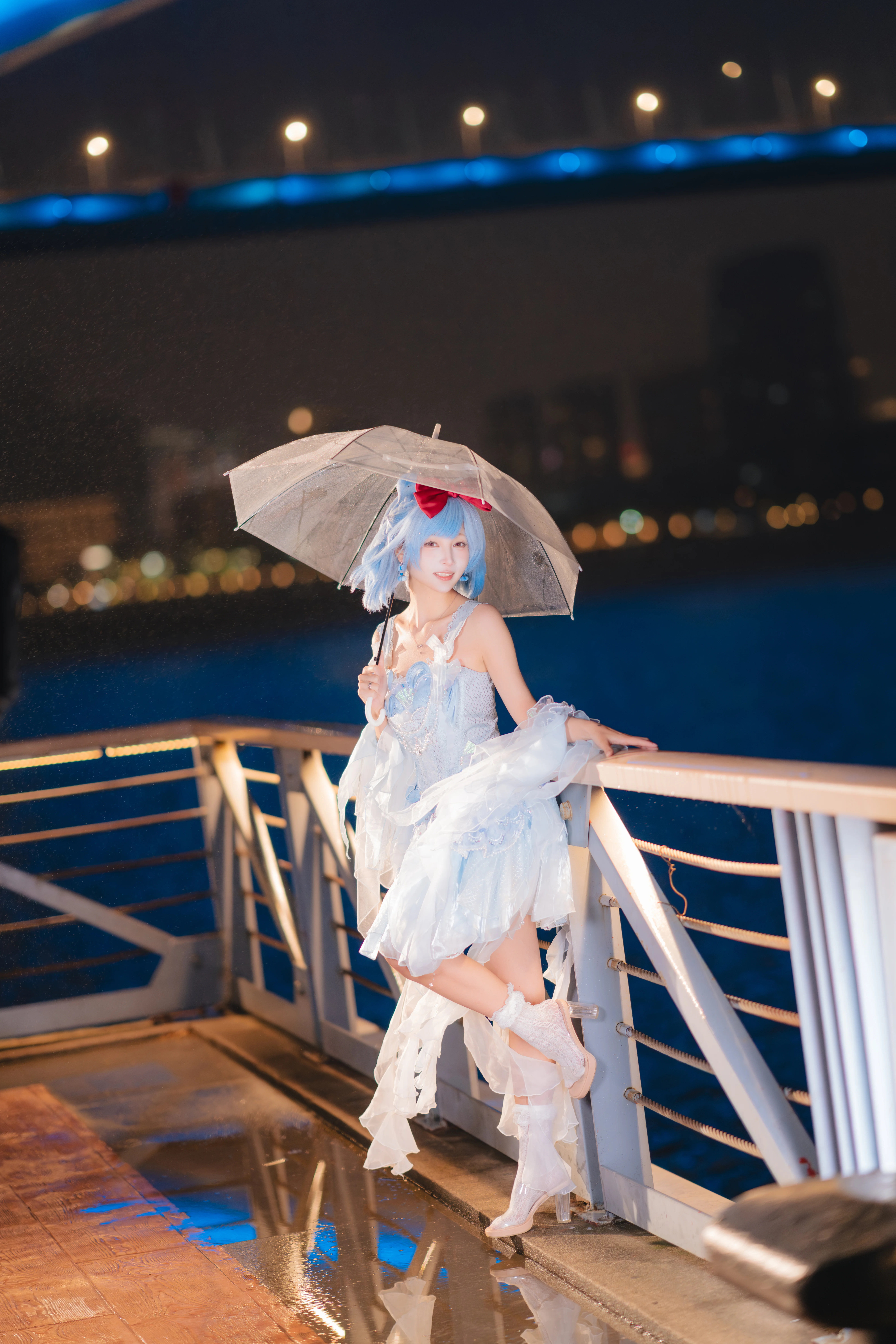 【水蓝蓝cos】洛克王国世界，雨夜江桥的水之魔法 - 第 7 张