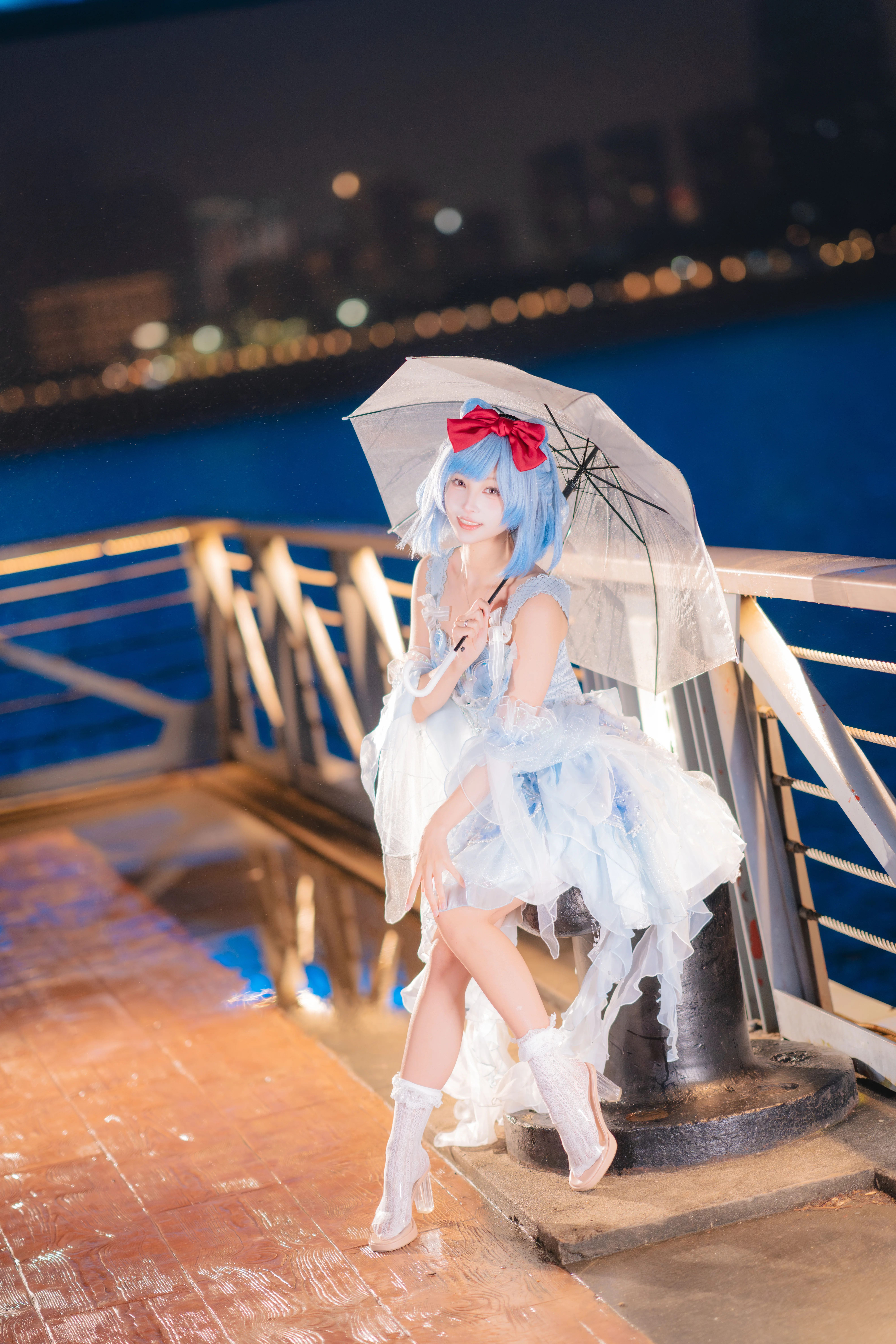 【水蓝蓝cos】洛克王国世界，雨夜江桥的水之魔法 - 第 9 张