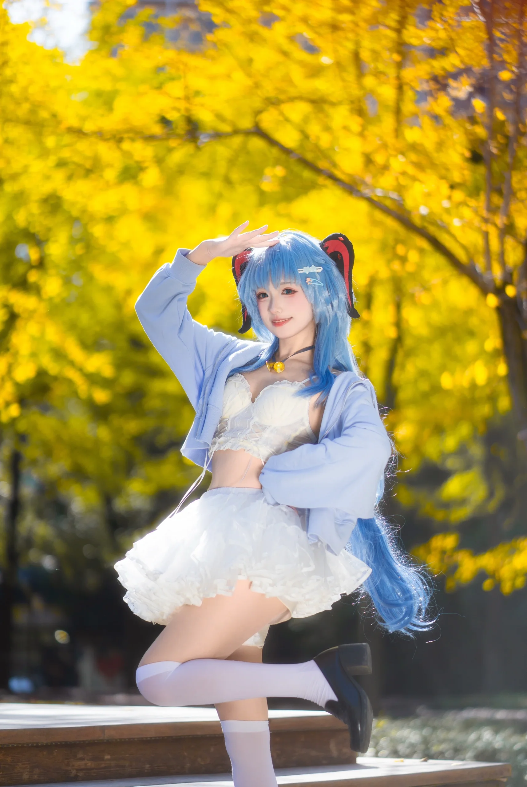 【甘雨cos】原神里的银杏叶与蓝色精灵 - 第 2 张