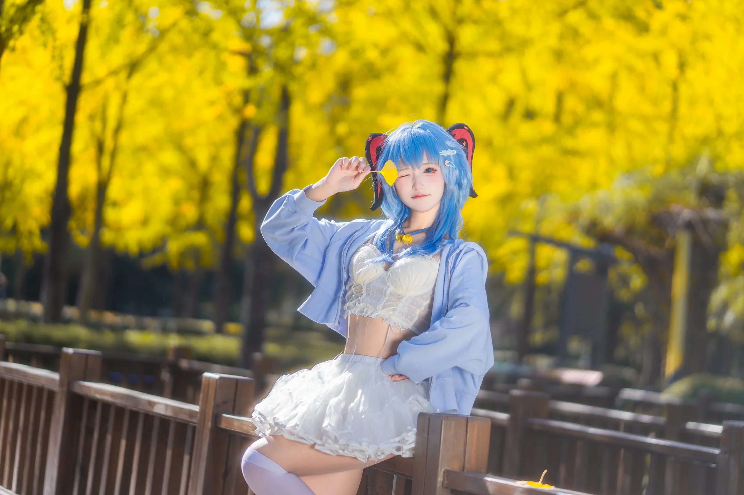 【甘雨cos】原神里的银杏叶与蓝色精灵 - 第 5 张