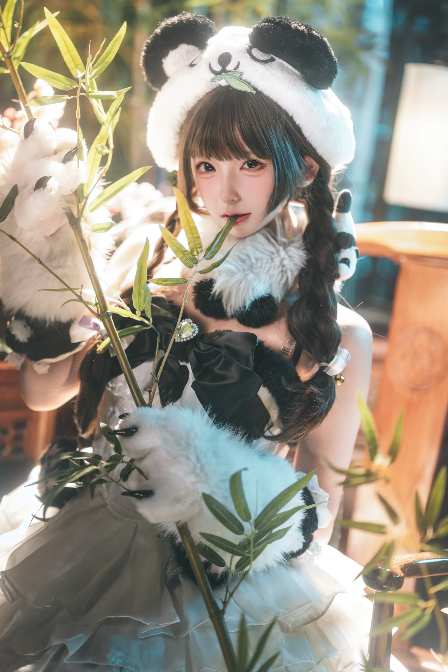 【沈妙cos】永劫无间里的熊猫少女，竹影间的元气瞬间