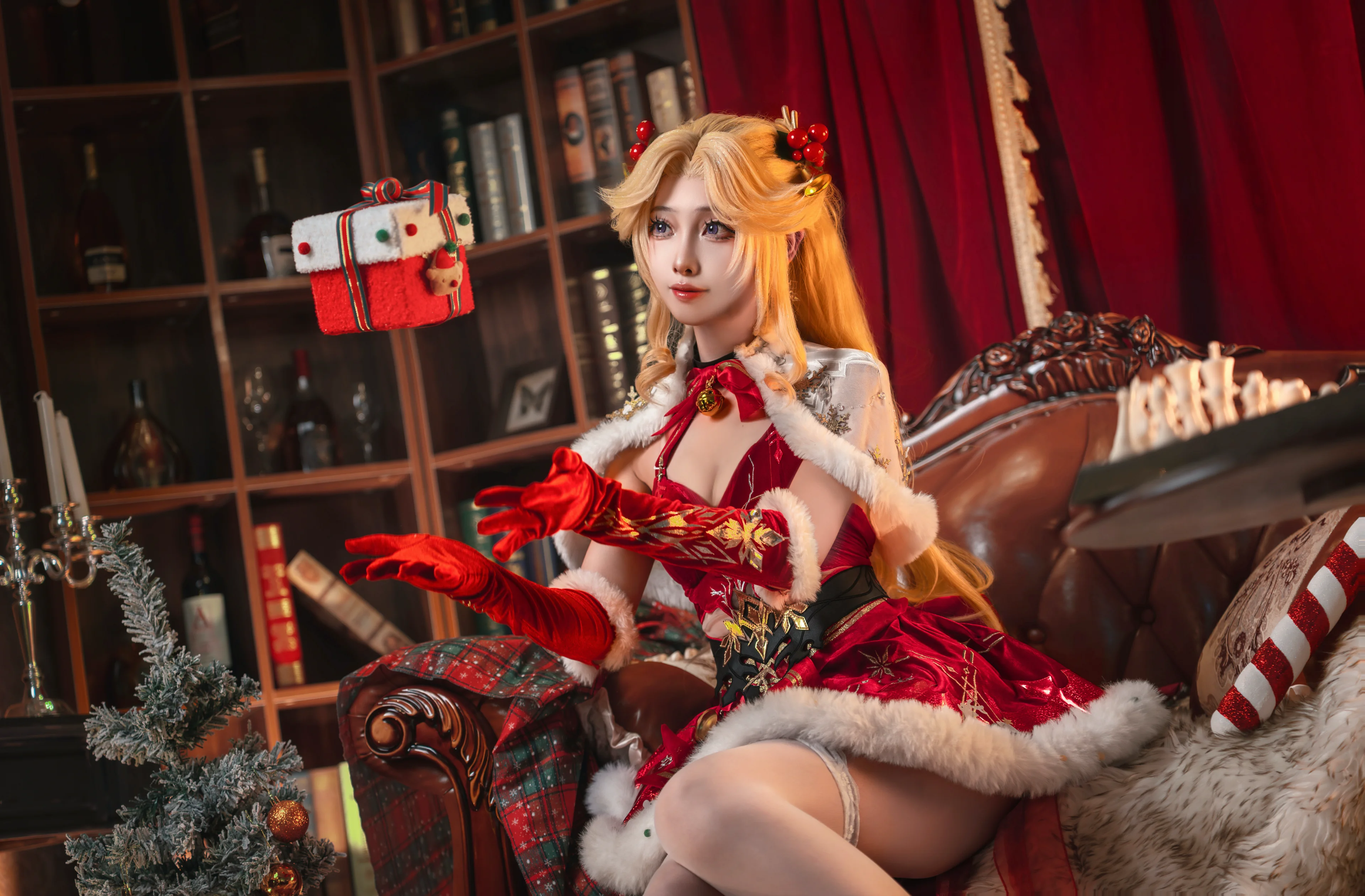 【席拉cos】红色华服映衬出永劫无间的圣诞浪漫 - 第 6 张