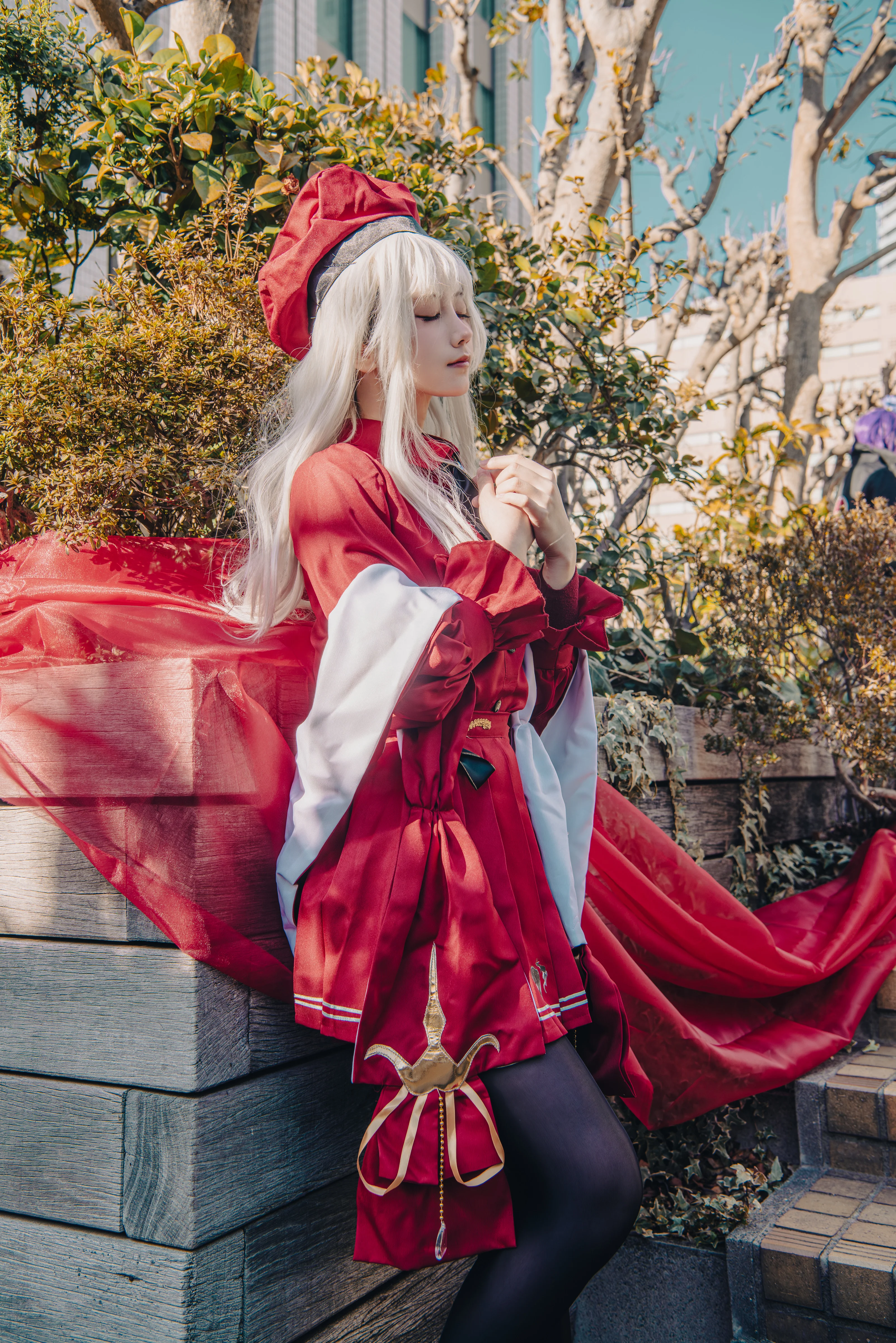【卡莲奥尔黛西亚cos】Fate/Grand Order，红纱与光影的街头留影 - 第 4 张