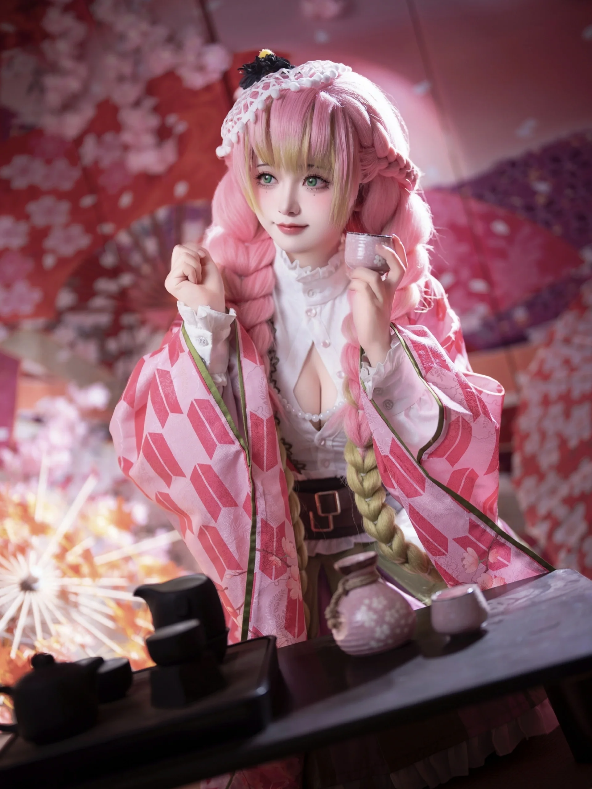 【甘露寺蜜璃cos】在樱花与烟花中遇见最温柔的爱