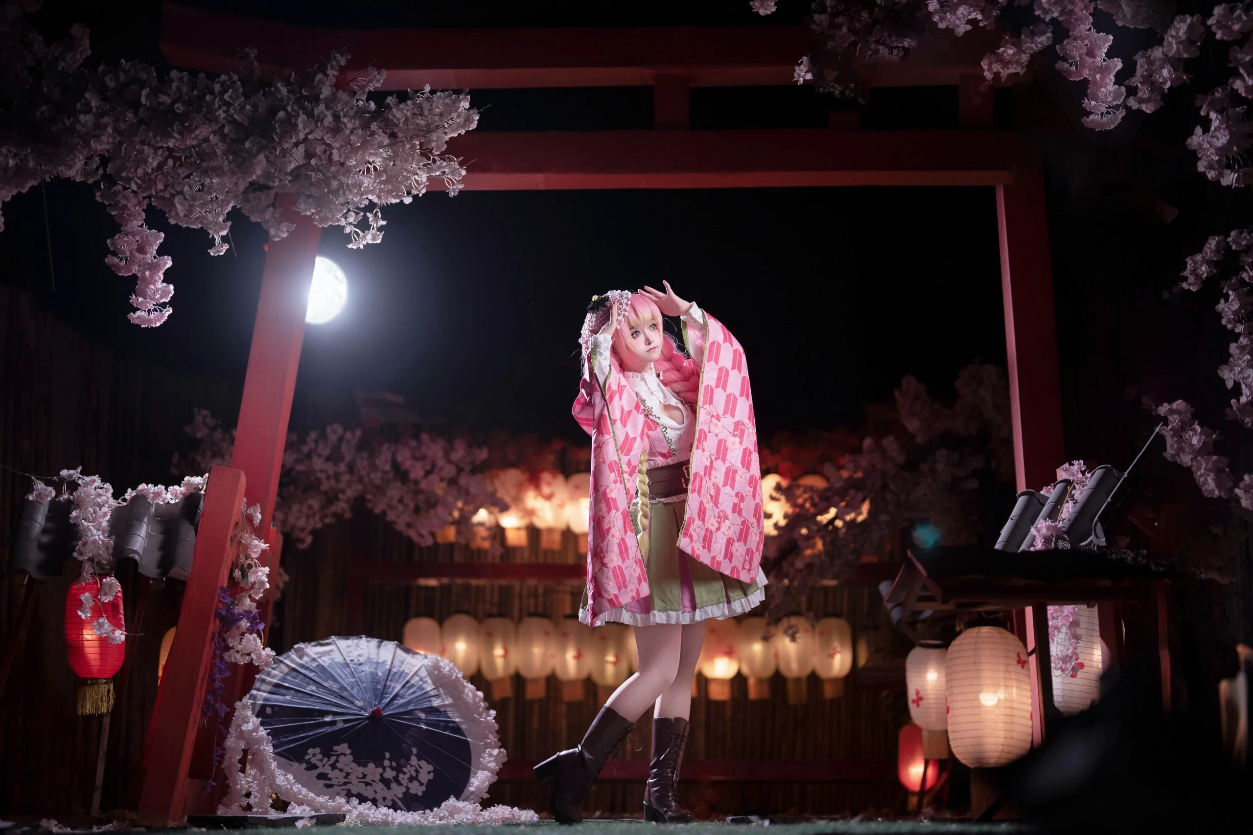 【甘露寺蜜璃cos】在樱花与烟花中遇见最温柔的爱 - 第 10 张