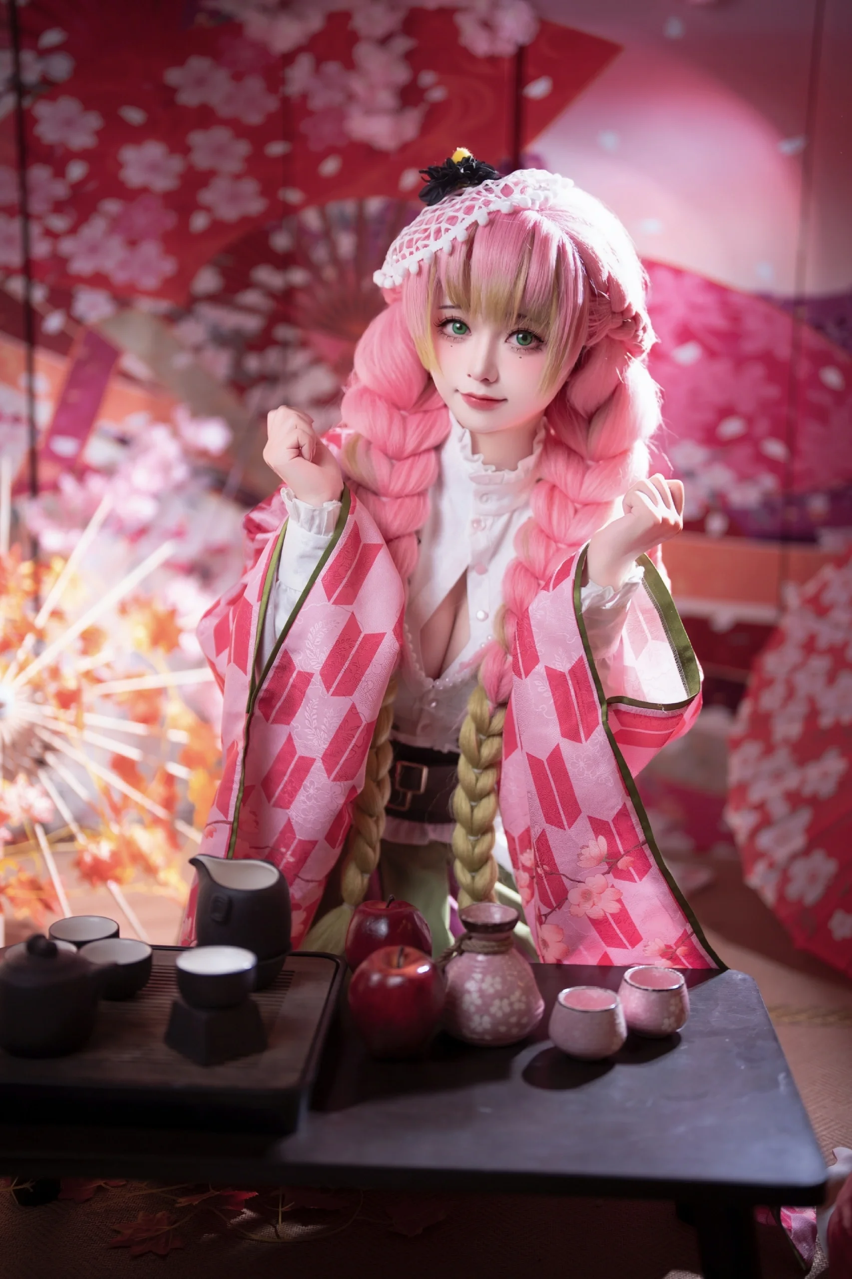 【甘露寺蜜璃cos】在樱花与烟花中遇见最温柔的爱 - 第 3 张