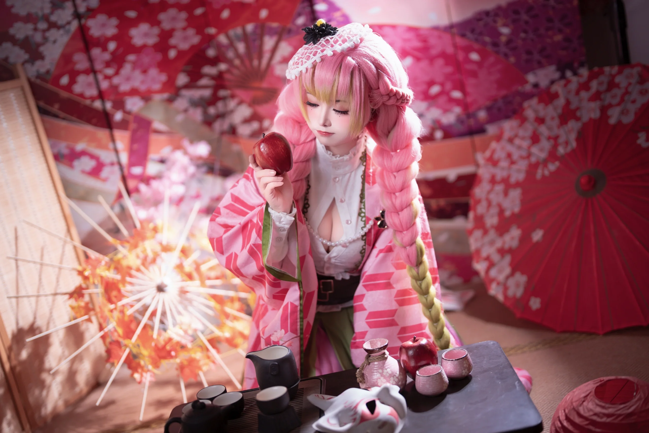 【甘露寺蜜璃cos】在樱花与烟花中遇见最温柔的爱 - 第 6 张