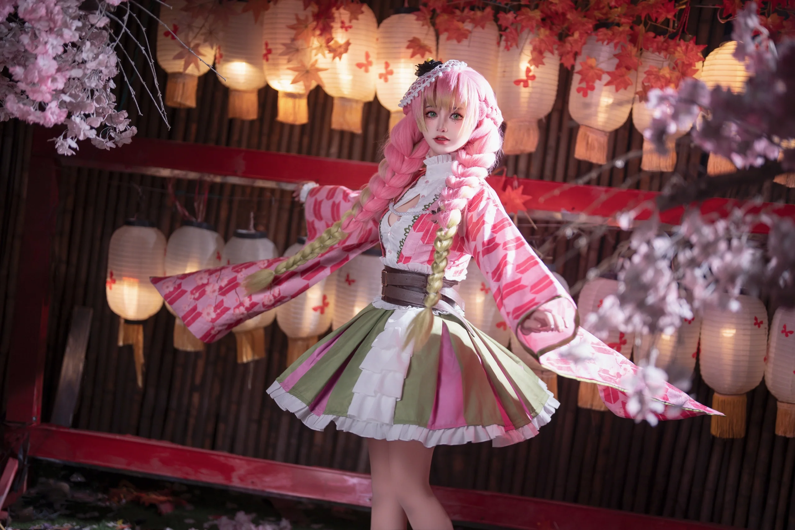 【甘露寺蜜璃cos】在樱花与烟花中遇见最温柔的爱 - 第 9 张