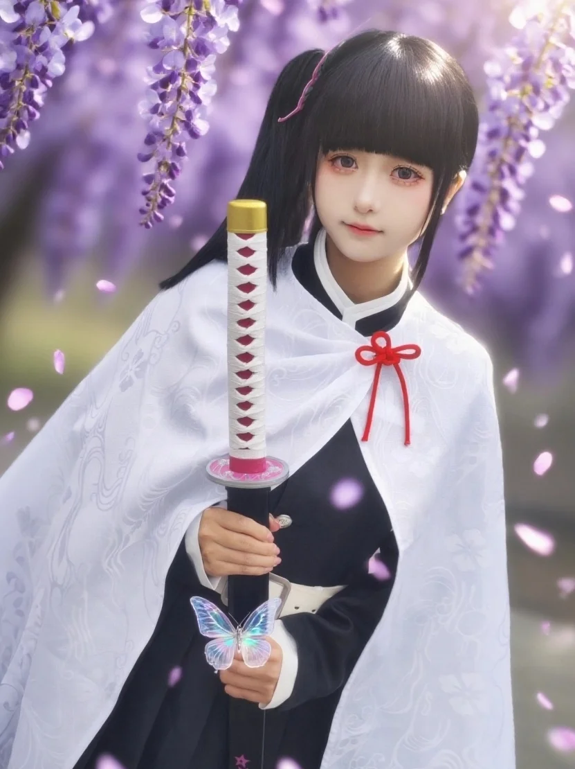【栗花落カナヲコスプレ】藤の花の下の蝶、鬼滅の刃のイベント写真シェア