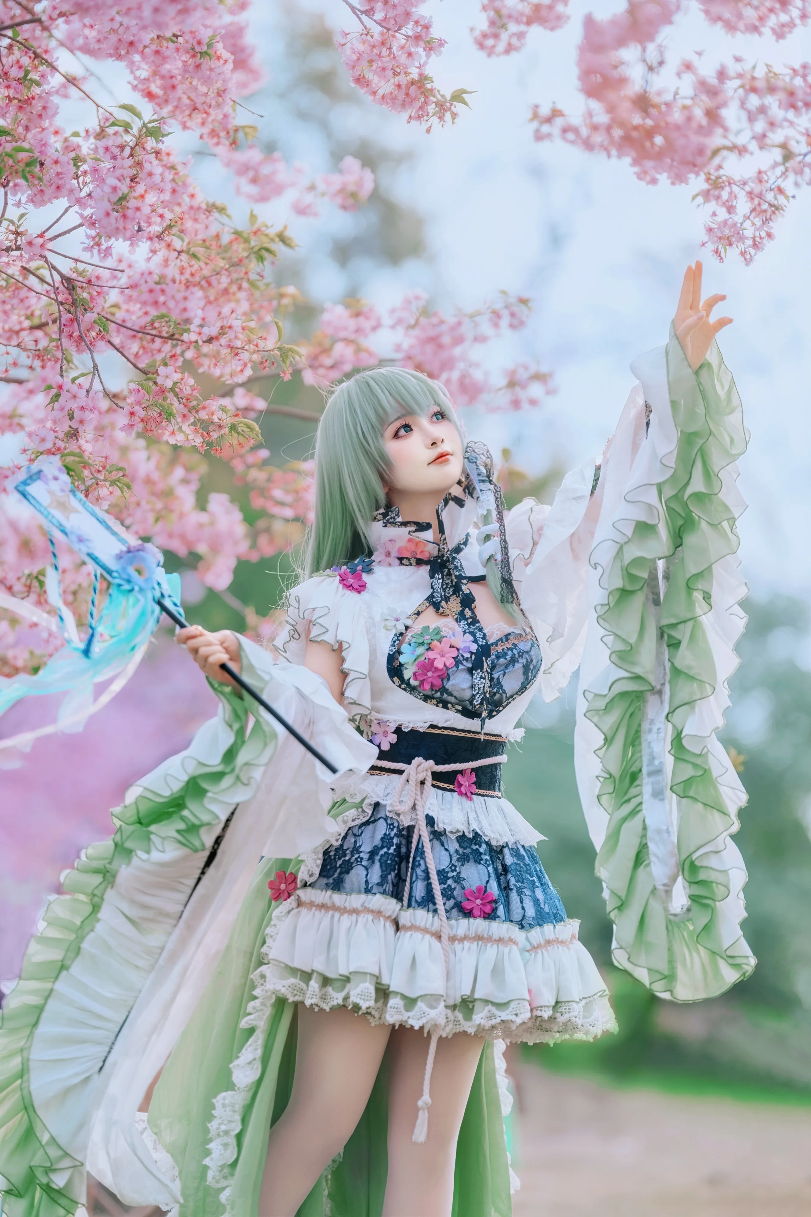 【东风谷早苗cos】春日樱花与守矢神社的清新幻想 - 第 3 张