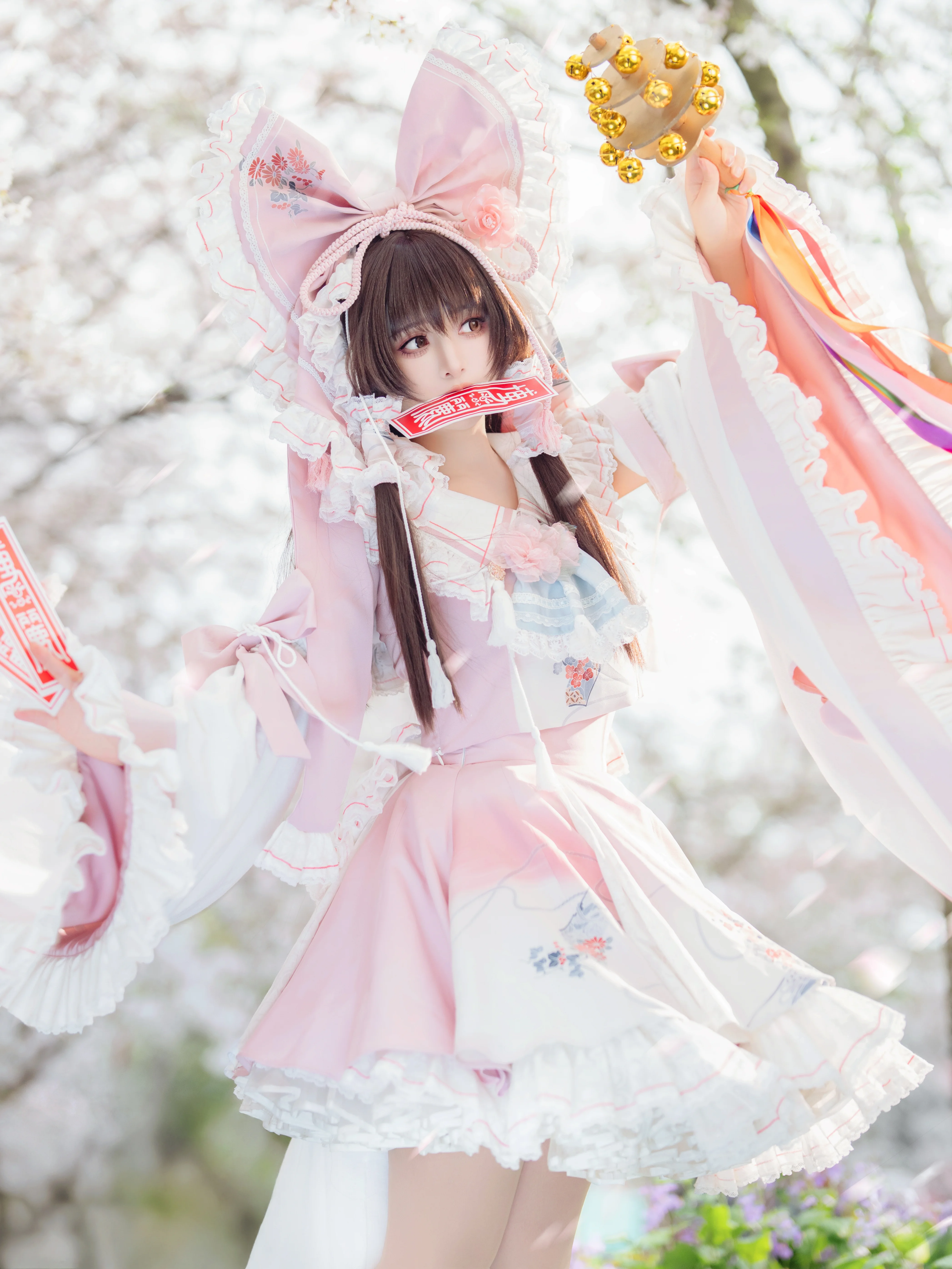 【博丽灵梦cos】东方project春樱下的轻盈瞬间 - 第 3 张