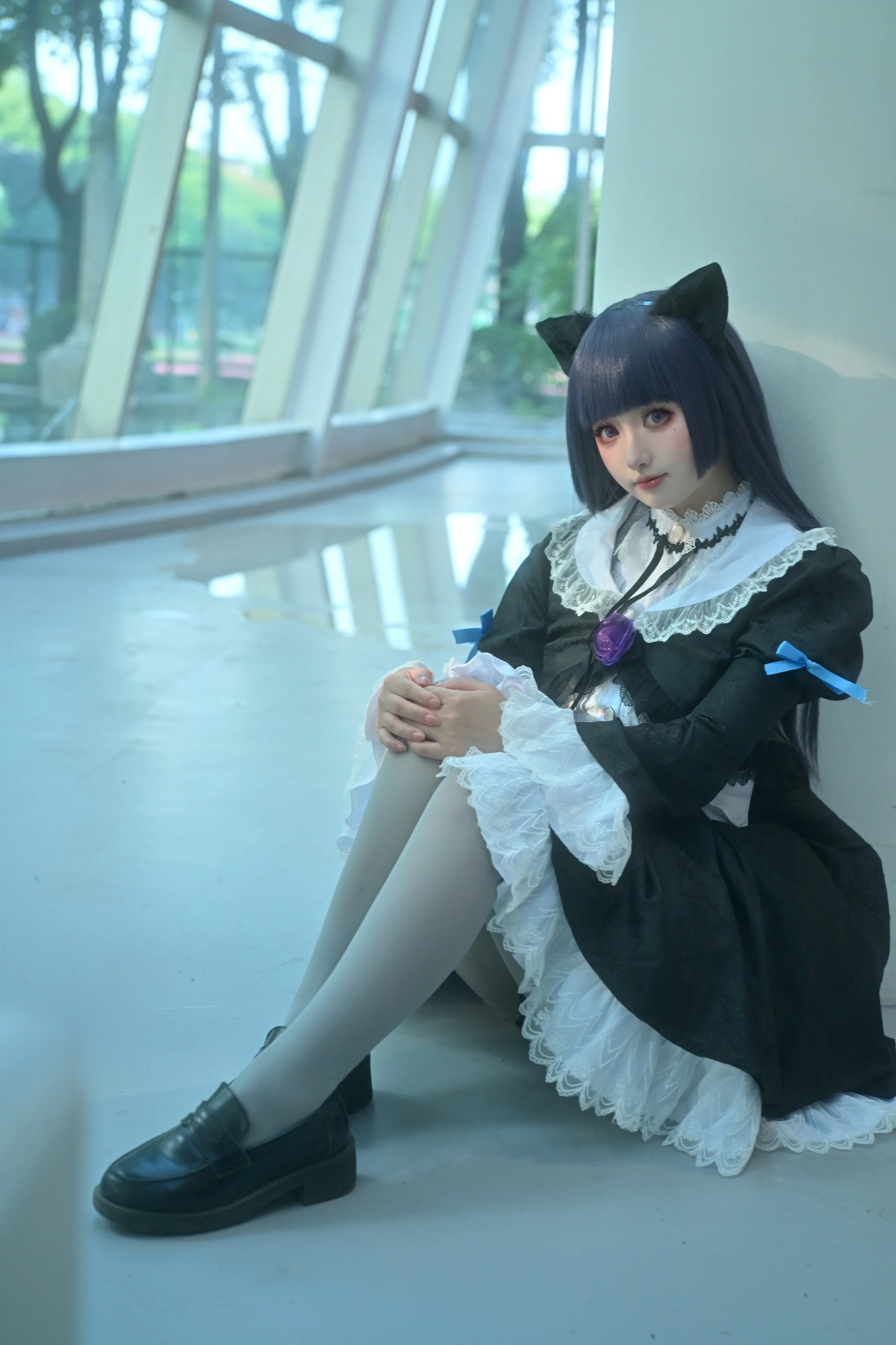 【五更琉璃cos】在《俺妹》的森林里捕捉黑猫的神秘瞬间 - 第5张