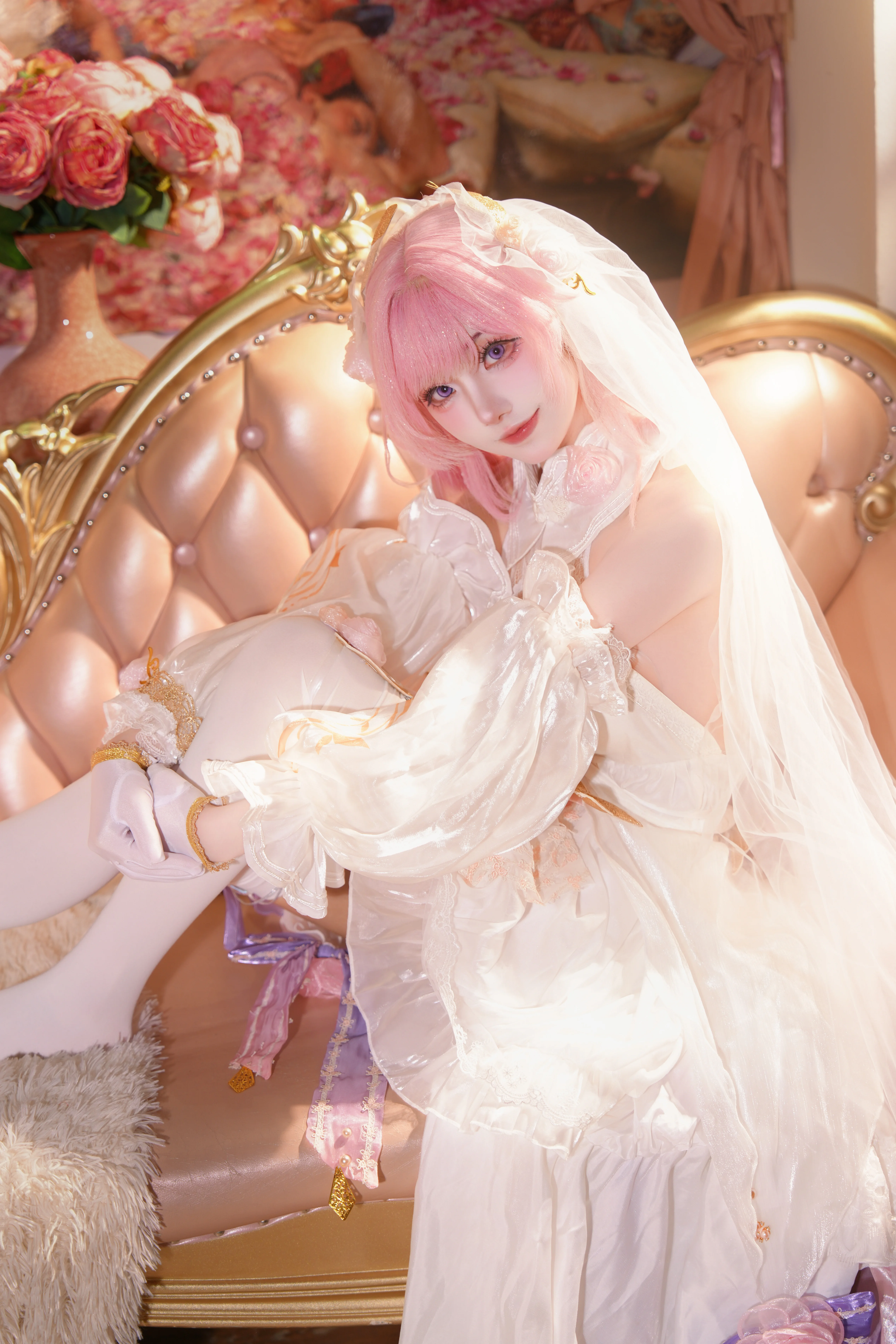 【爱莉希雅cos】崩坏3里的粉色花嫁童话 - 第 2 张