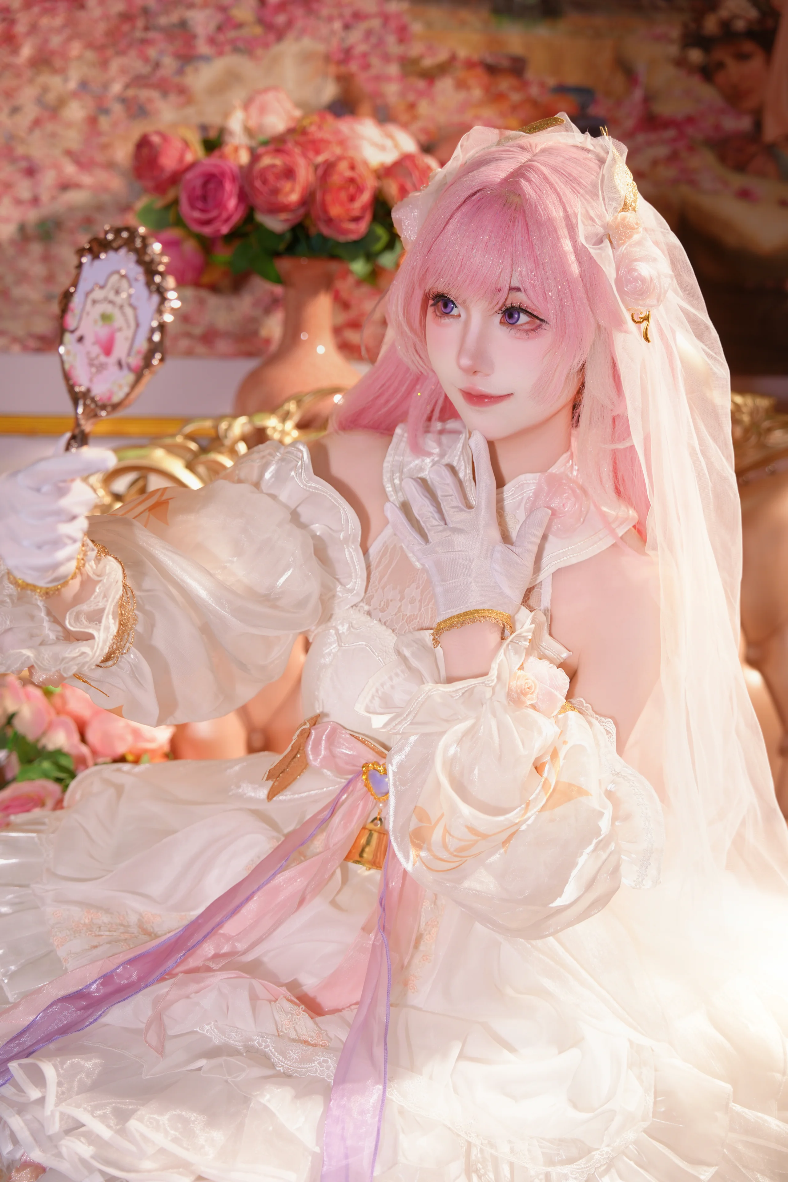 【爱莉希雅cos】崩坏3里的粉色花嫁童话 - 第 4 张