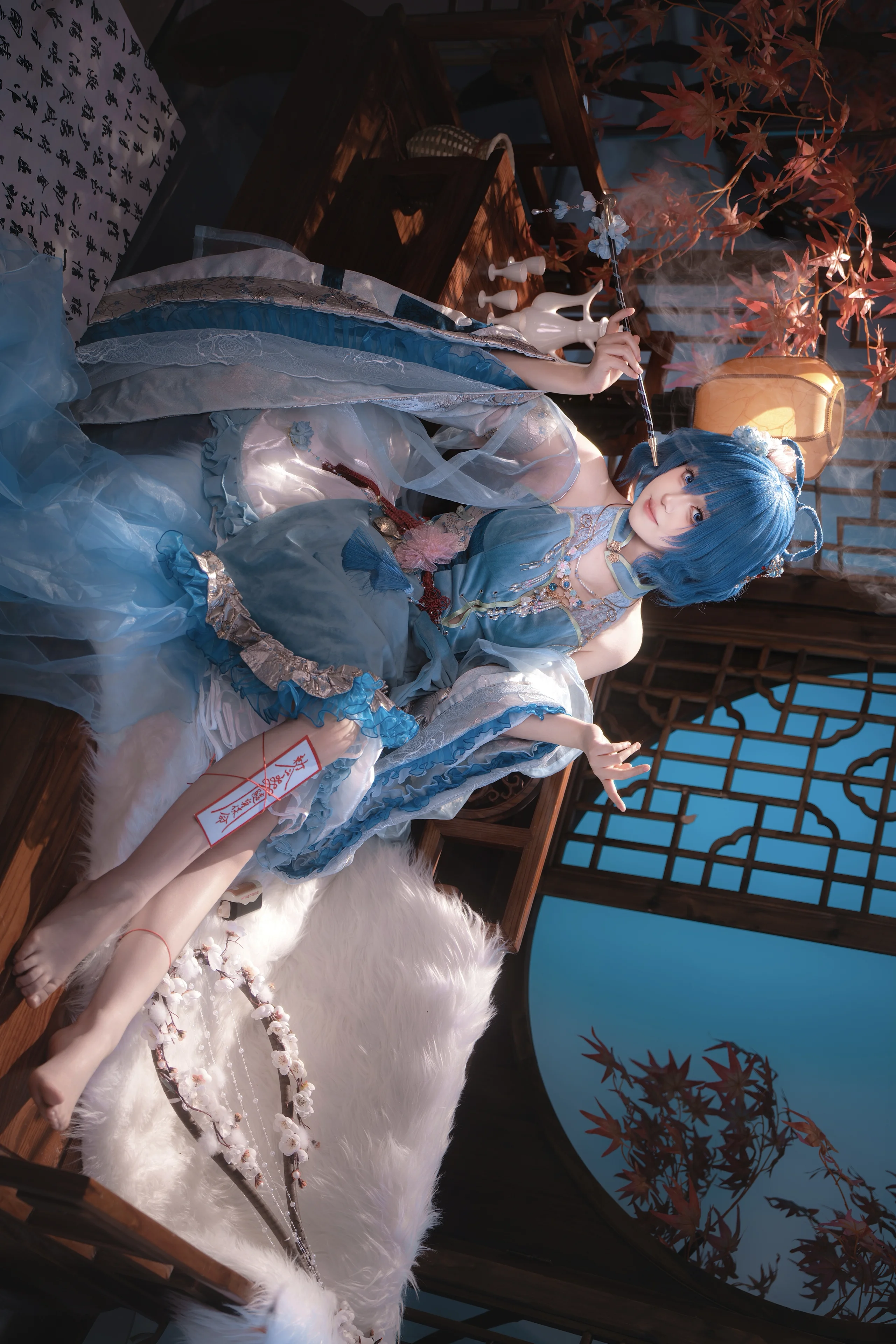 【霍青娥cos】藍髮菸斗與古窗紅葉的碰撞 - 第 1 張