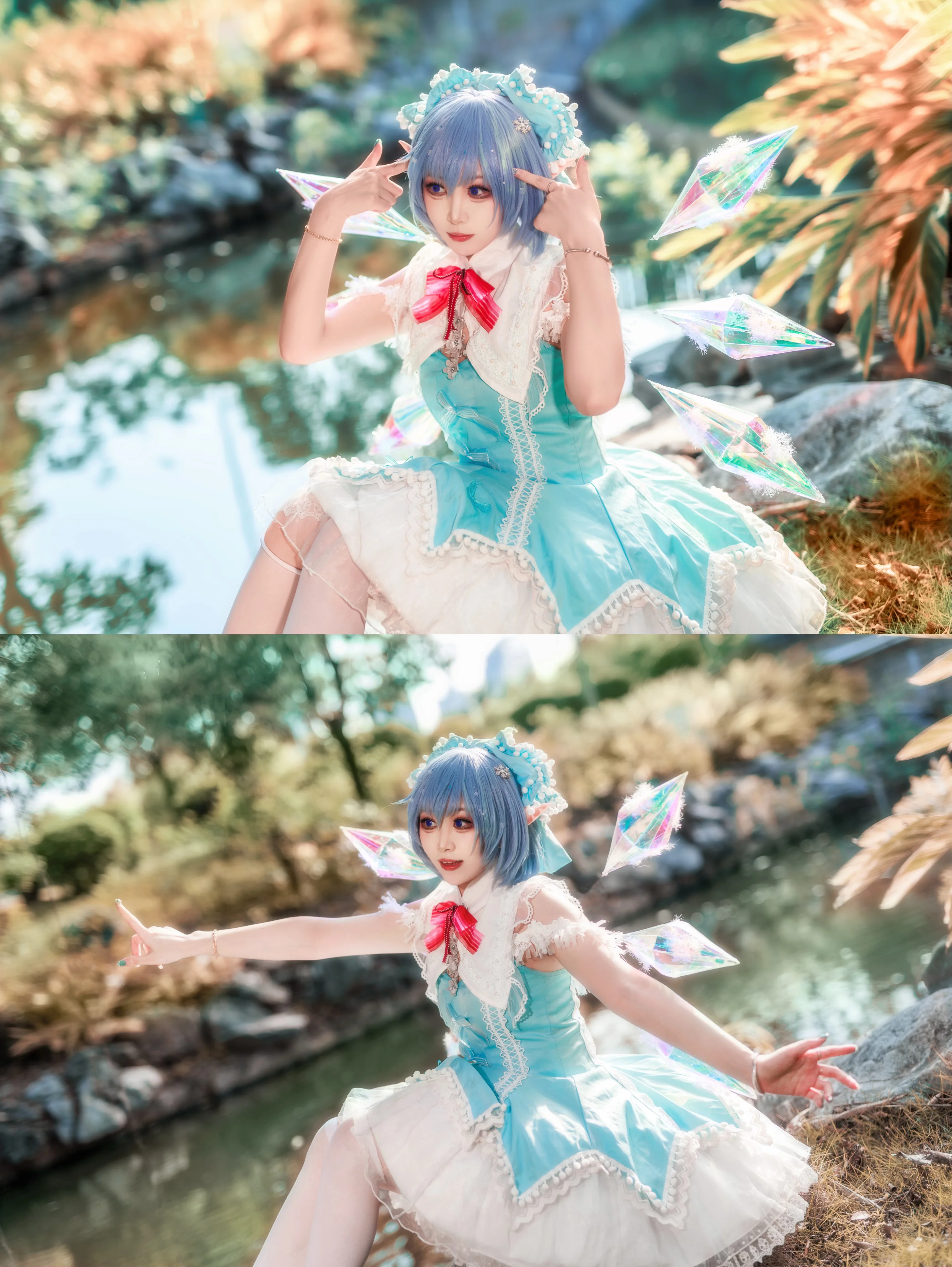【琪露诺cos】东方Project的冰晶妖精，水边轻快随拍 - 第 1 张