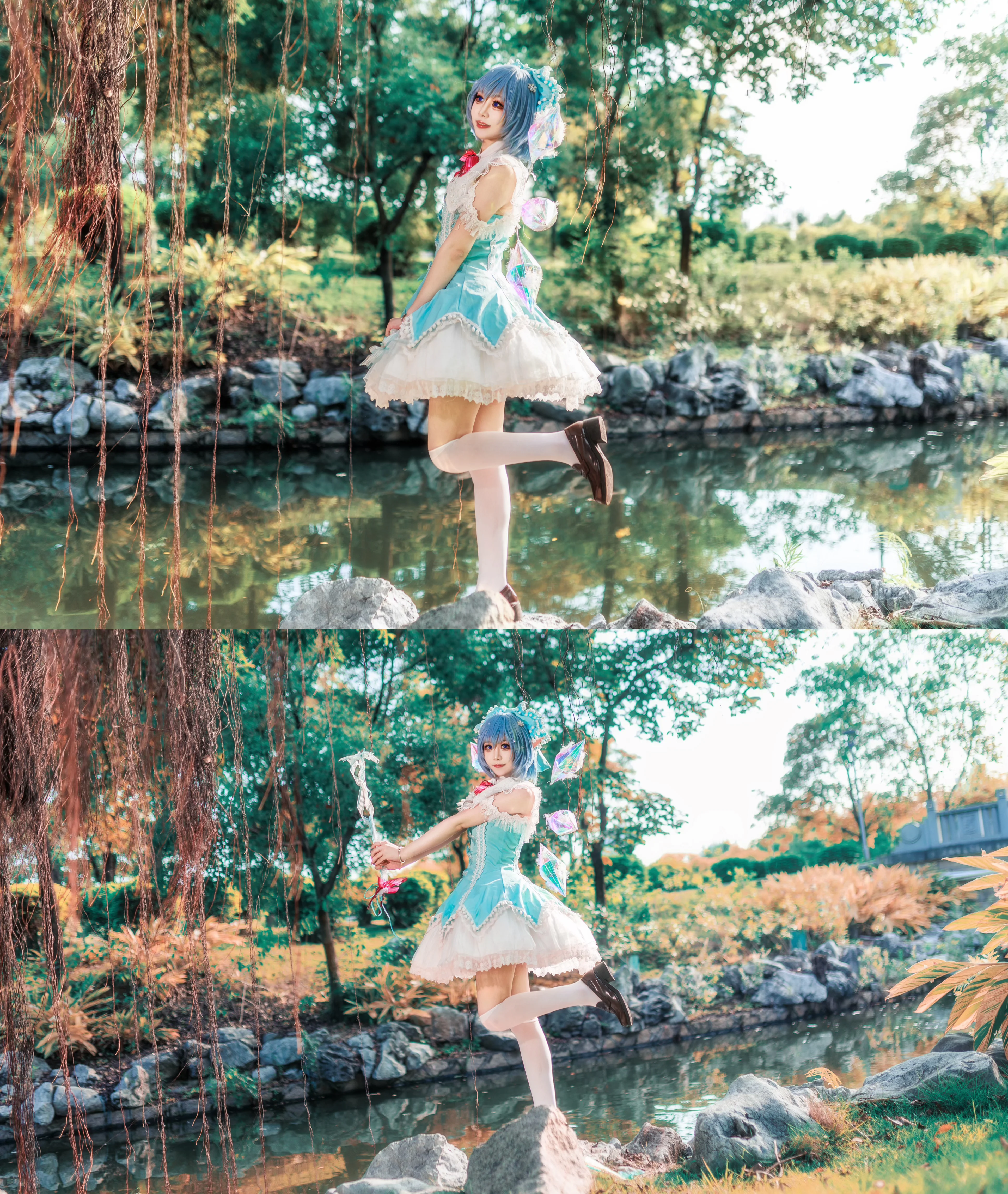 【琪露诺cos】东方Project的冰晶妖精，水边轻快随拍 - 第 2 张