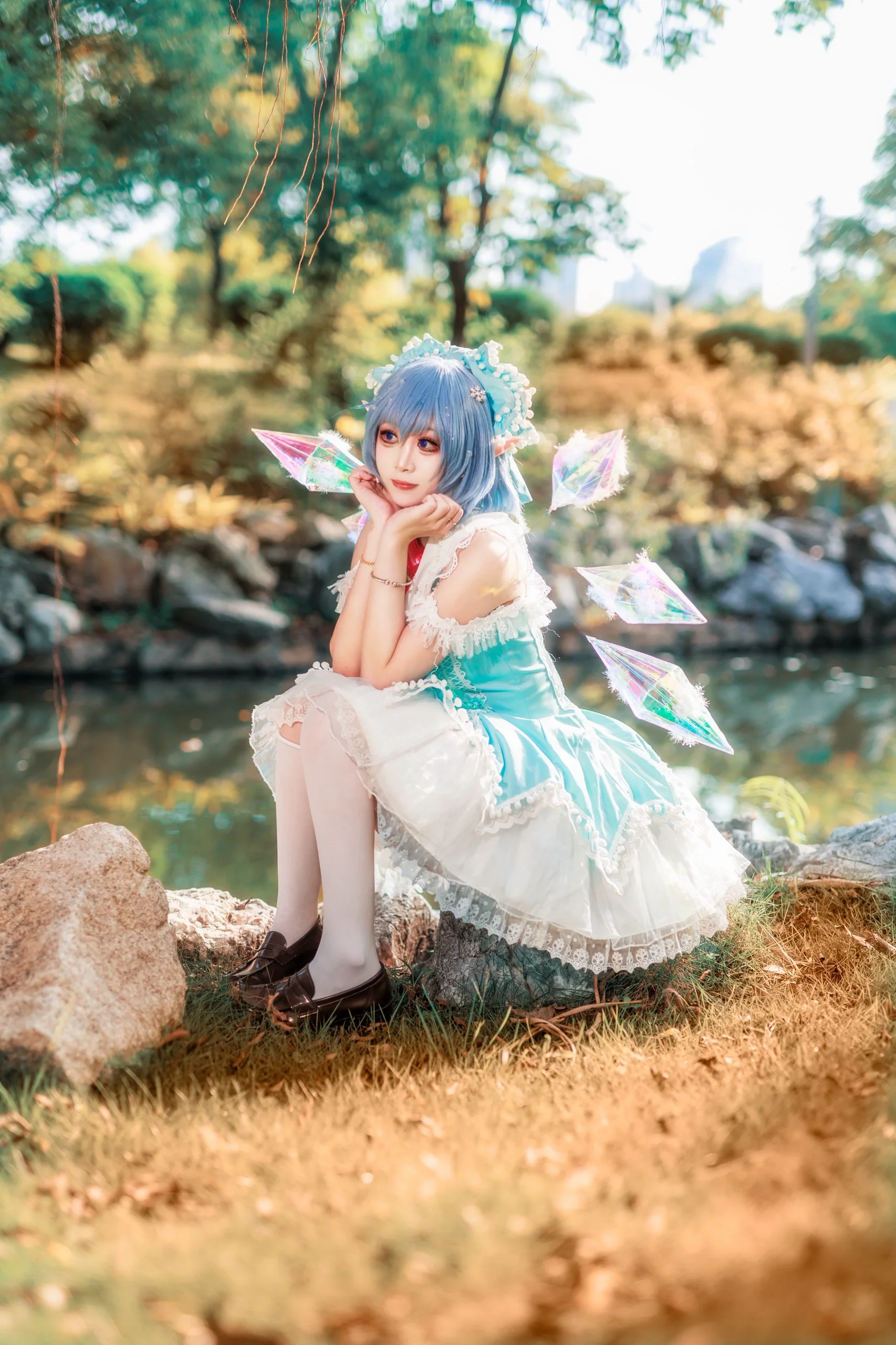 【琪露诺cos】东方Project的冰晶妖精，水边轻快随拍
