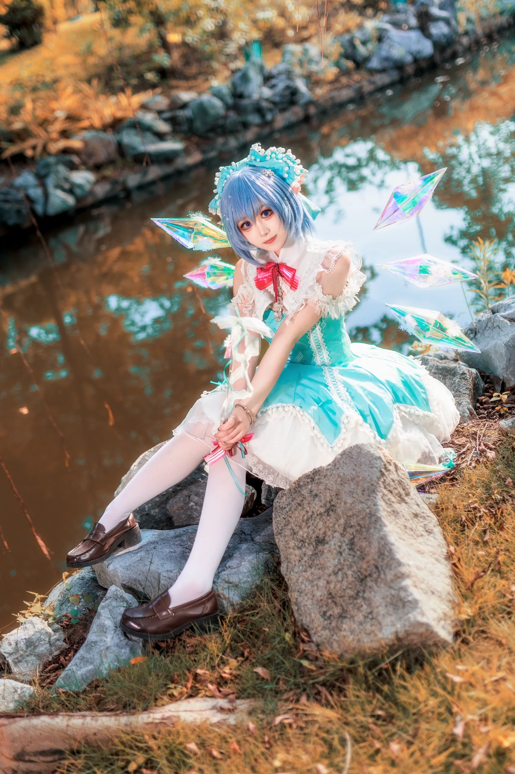 【琪露诺cos】东方Project的冰晶妖精，水边轻快随拍 - 第 4 张