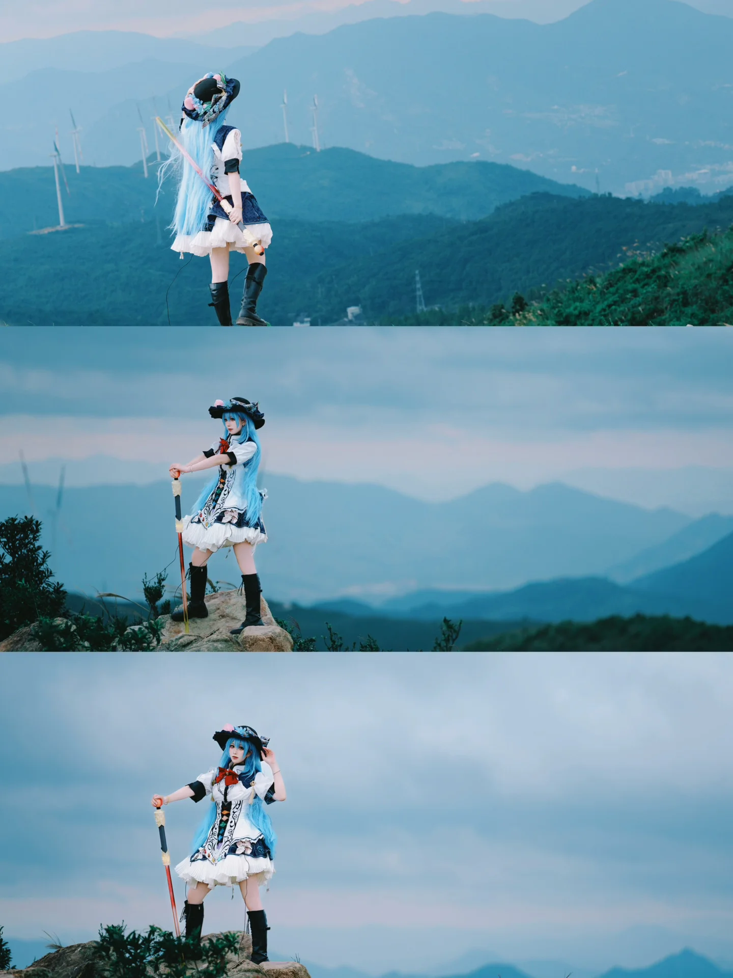 【比那名居天子cos】冷色调风车山，东方project外景实录 - 第 2 张