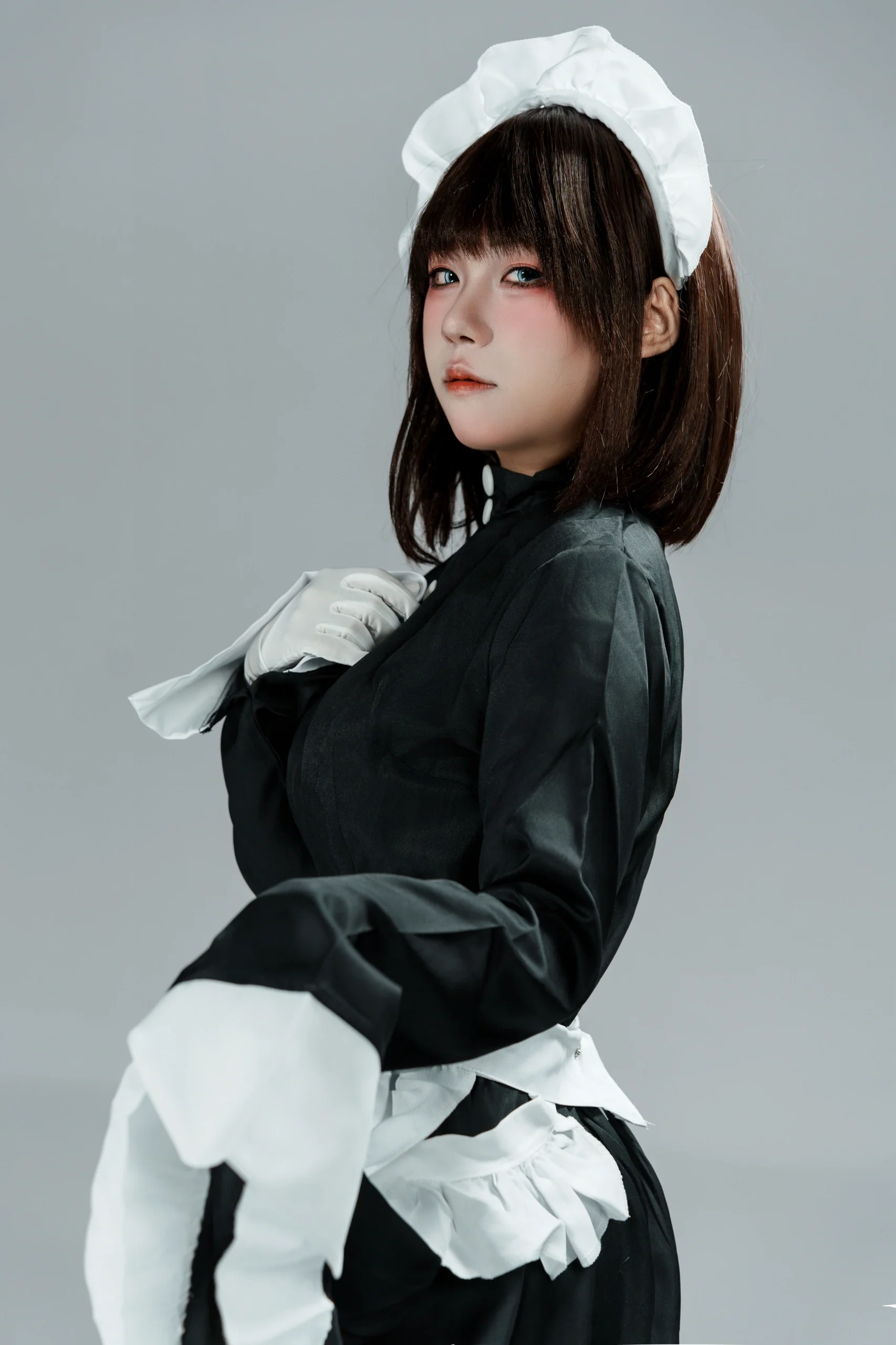 【琉璃川椿cos】沒落貴族琉璃川椿的黑白女僕裝棚拍 - 第 2 張