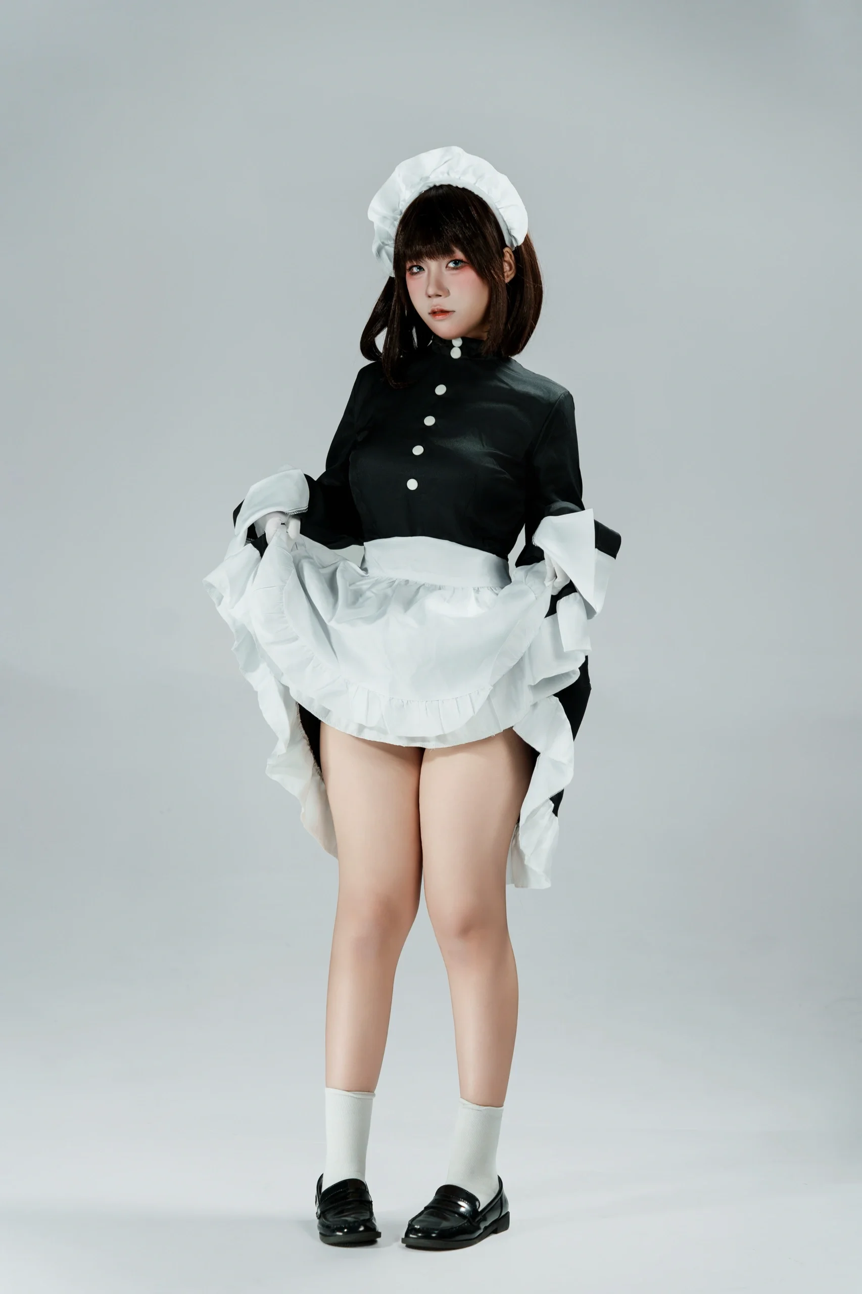 【琉璃川椿cos】沒落貴族琉璃川椿的黑白女僕裝棚拍 - 第 3 張