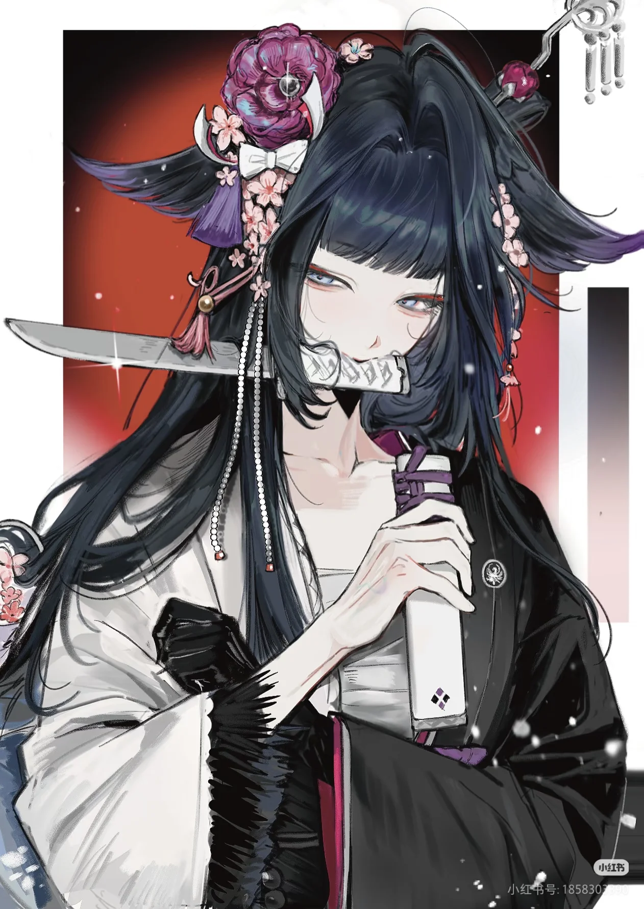 【明日方舟澪cos】红幕前的东洋女鬼定格 - 第 2 张