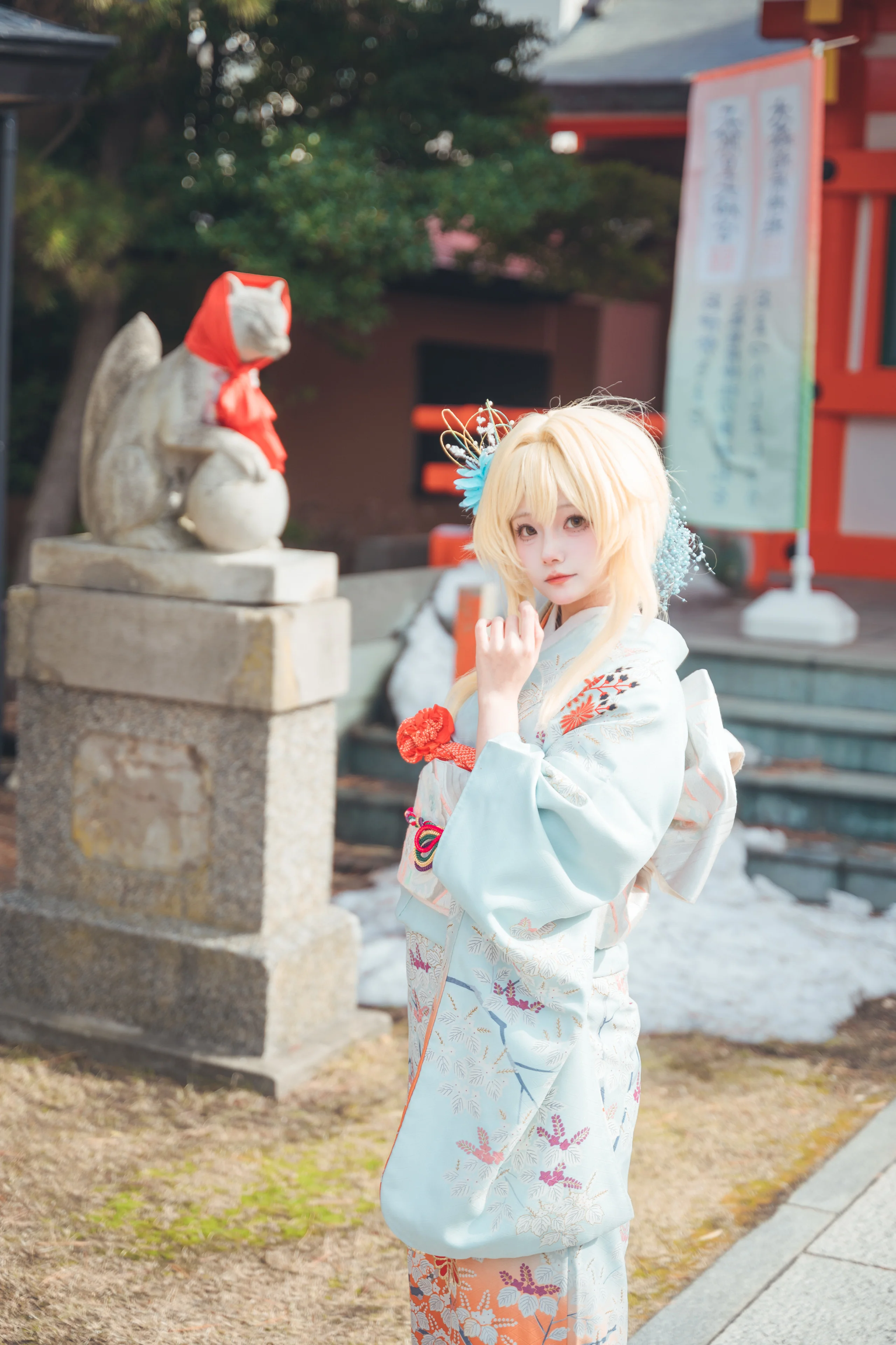 【和风cos】函馆神社的初雪留影 - 第 1 张