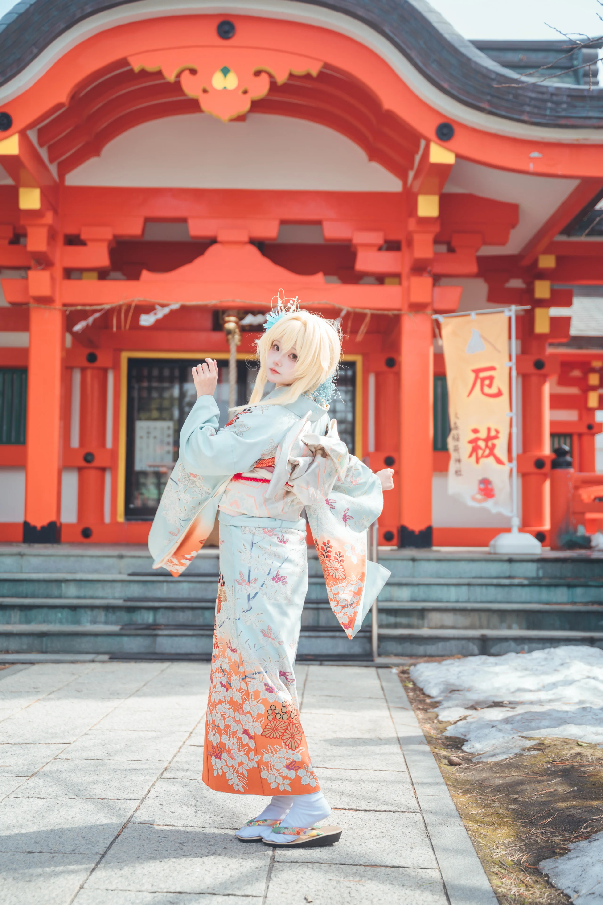 【和风cos】函馆神社的初雪留影 - 第 10 张