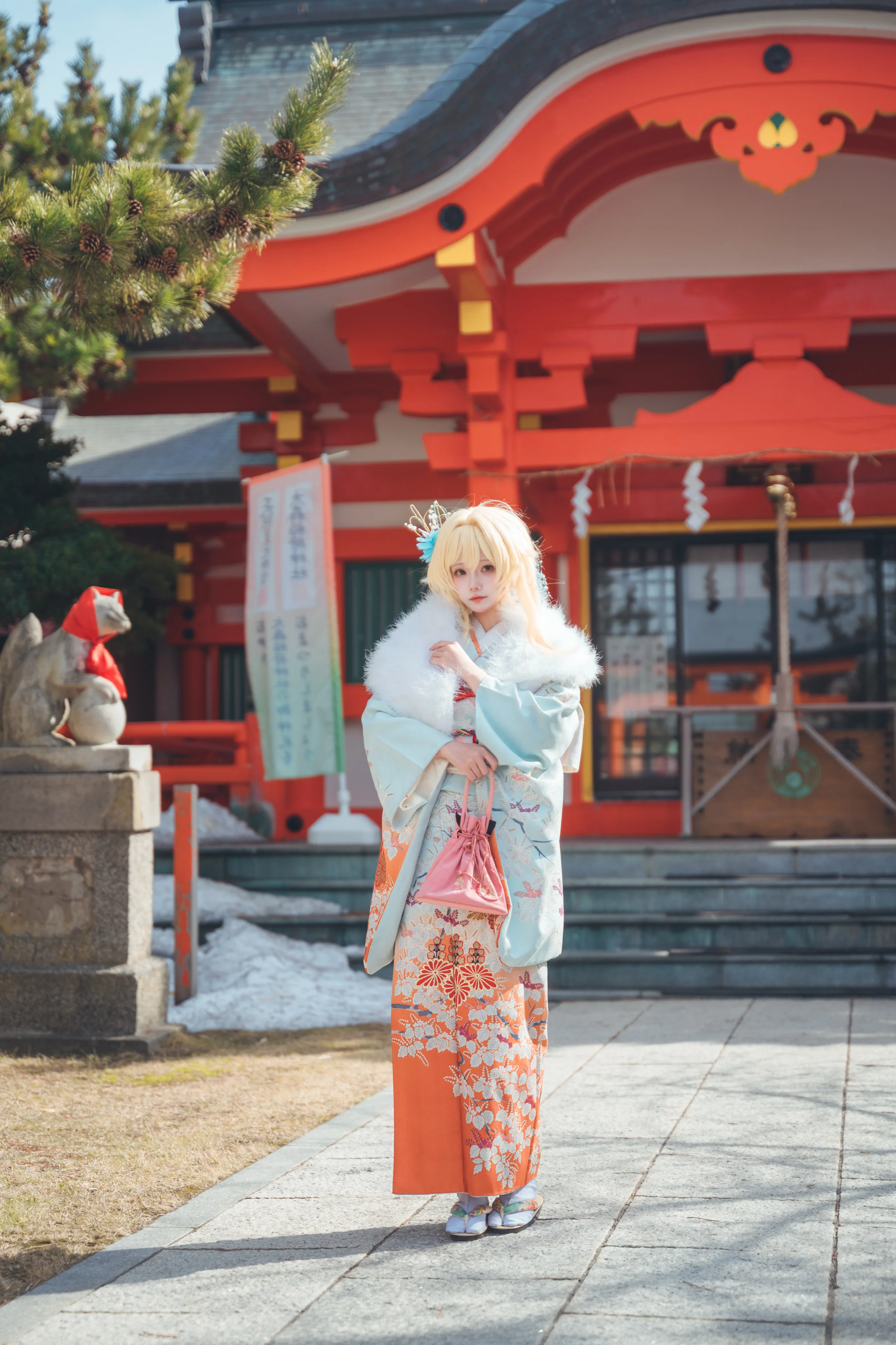 【和风cos】函馆神社的初雪留影 - 第 11 张