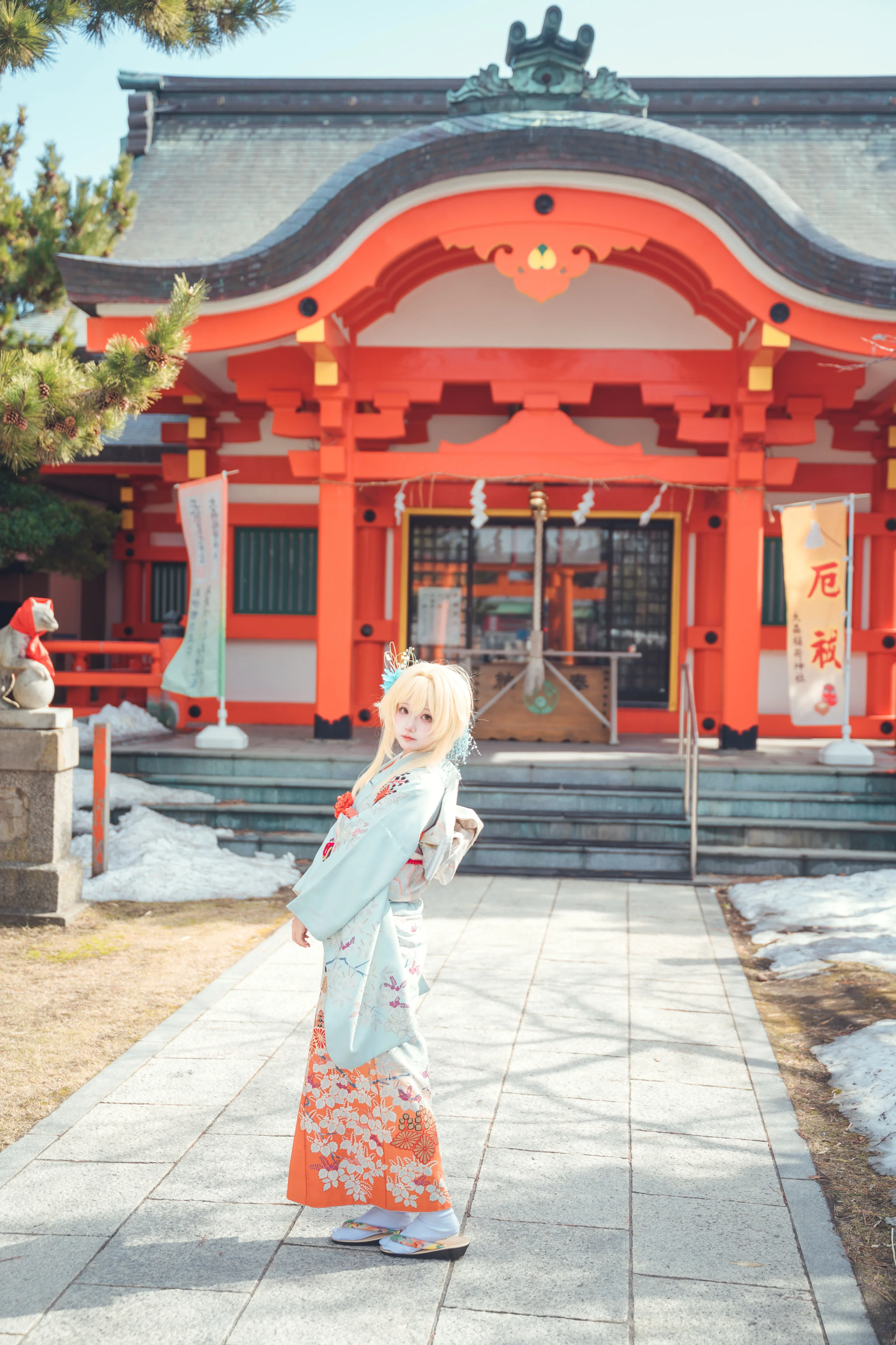 【和风cos】函馆神社的初雪留影 - 第 2 张