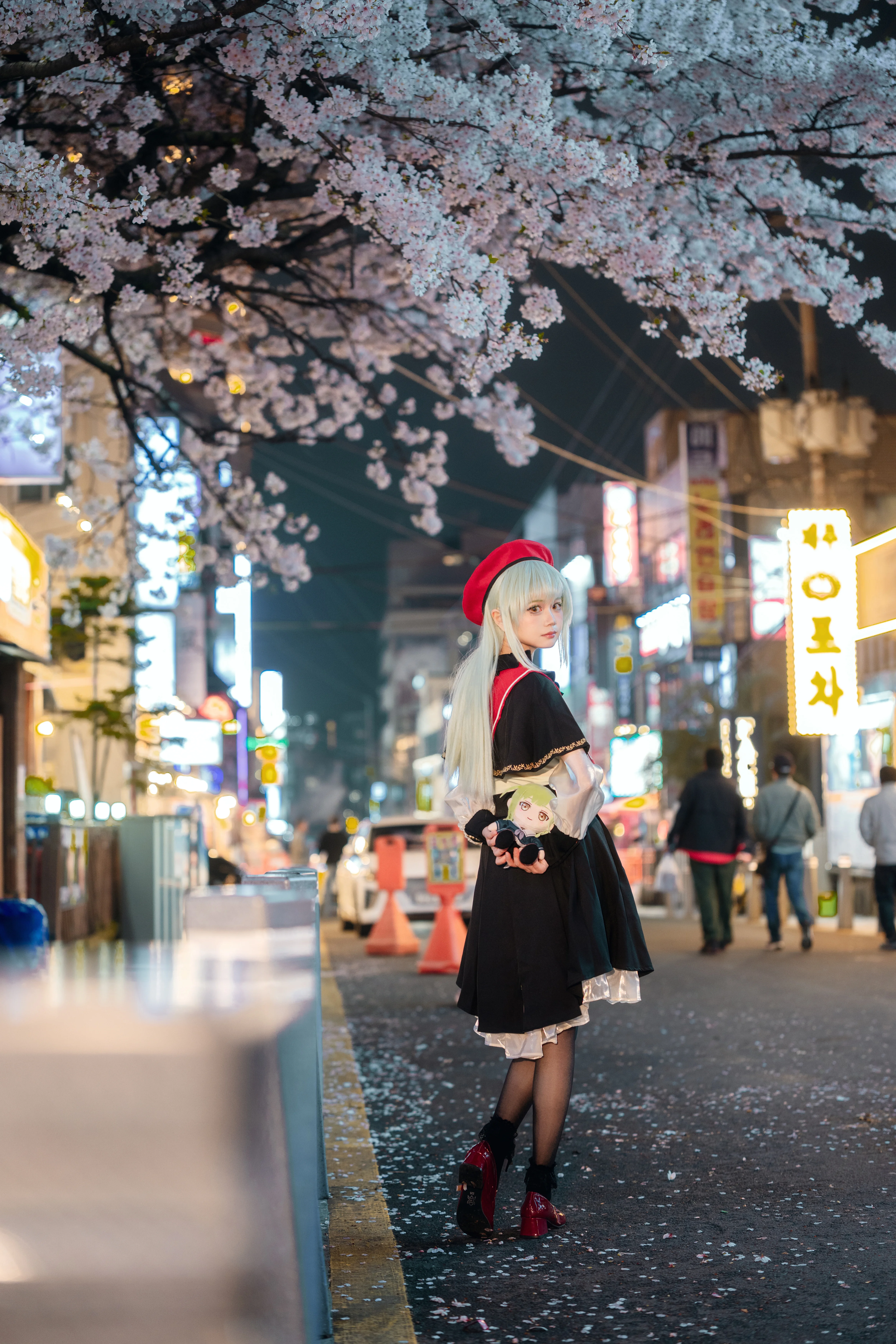 【若葉睦cos】夜櫻與霓虹燈下的Mortis小睦 - 第 5 張