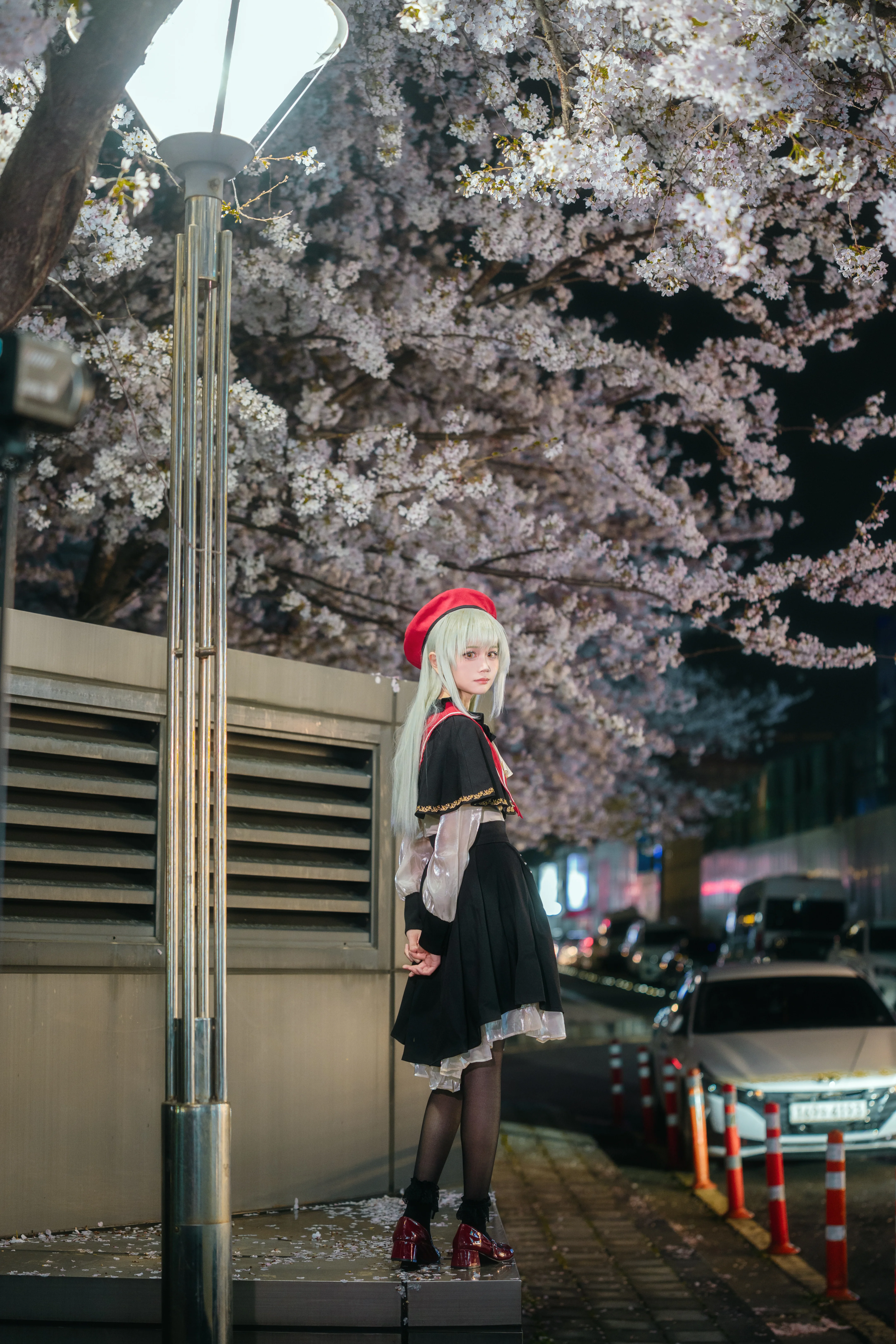 【若葉睦cos】夜櫻與霓虹燈下的Mortis小睦 - 第 7 張