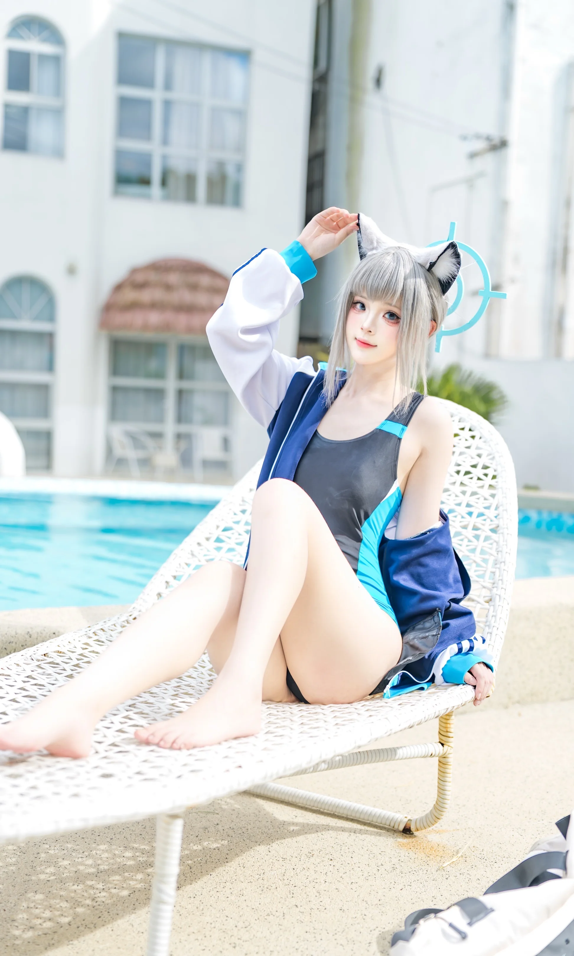 【砂狼白子cos】蔚藍檔案的泳裝夏日，水池邊的白子 - 第 3 張