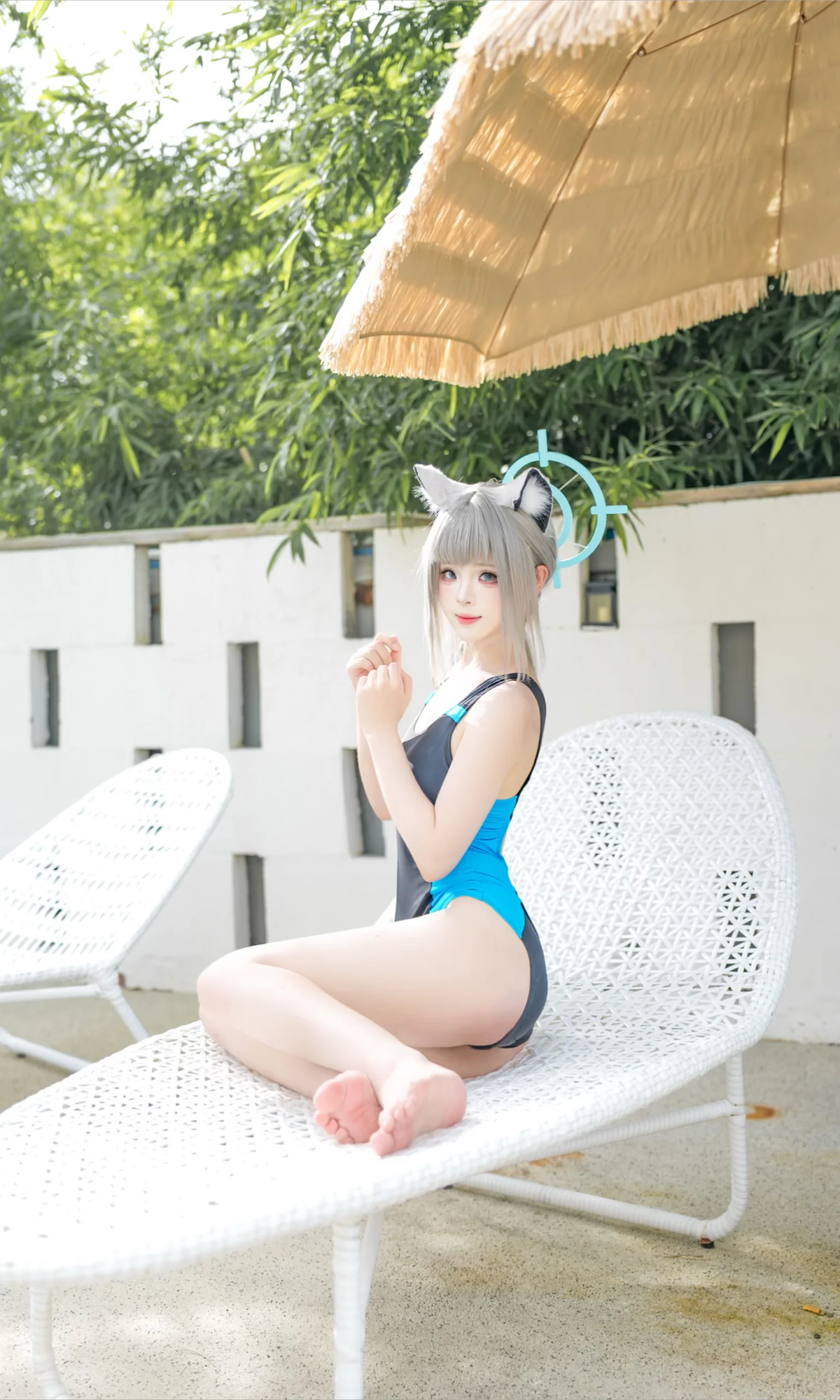 【砂狼白子cos】蔚藍檔案的泳裝夏日，水池邊的白子 - 第 5 張