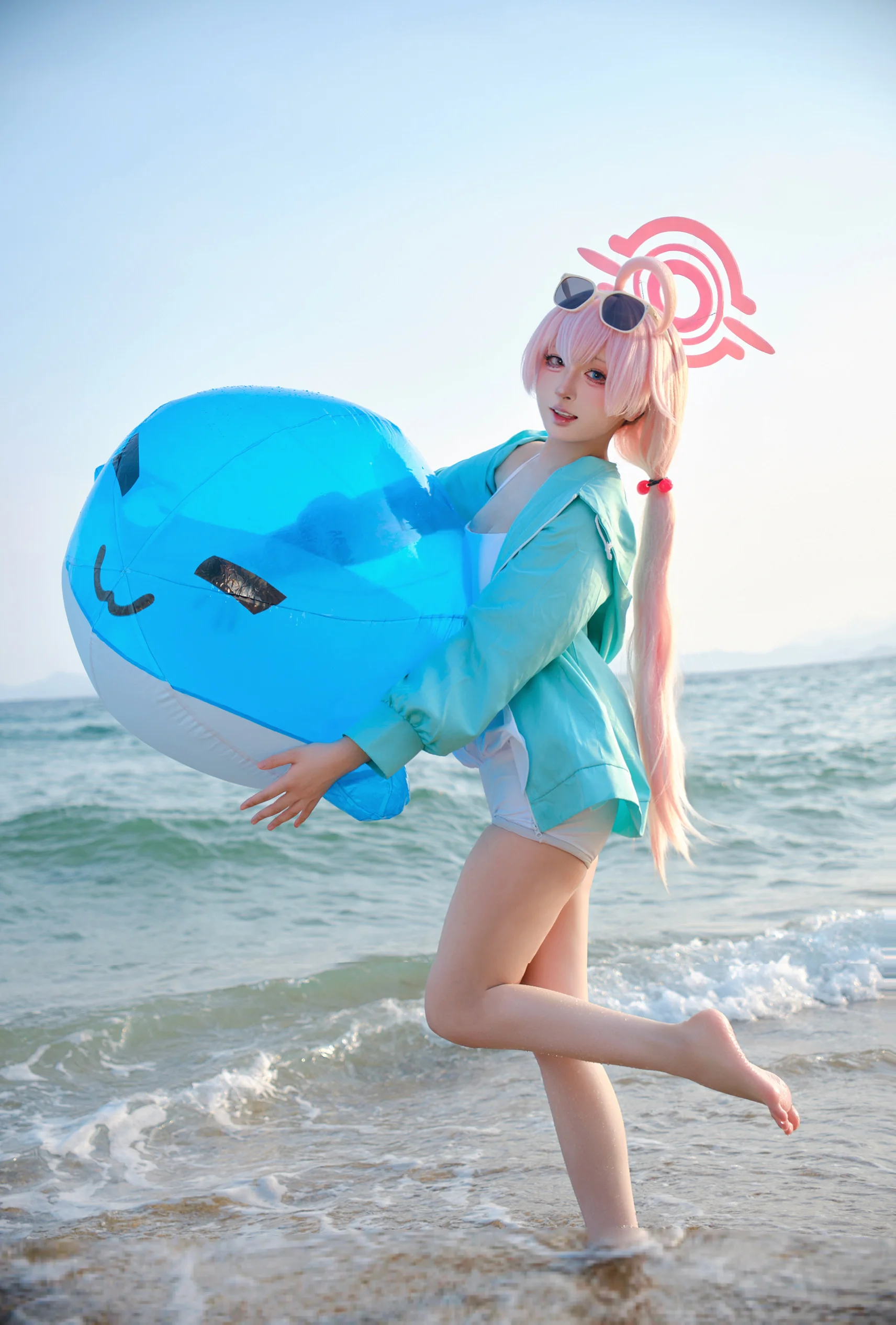 【小鸟游星野cos】蔚蓝档案海边的清爽瞬间 - 第 3 张