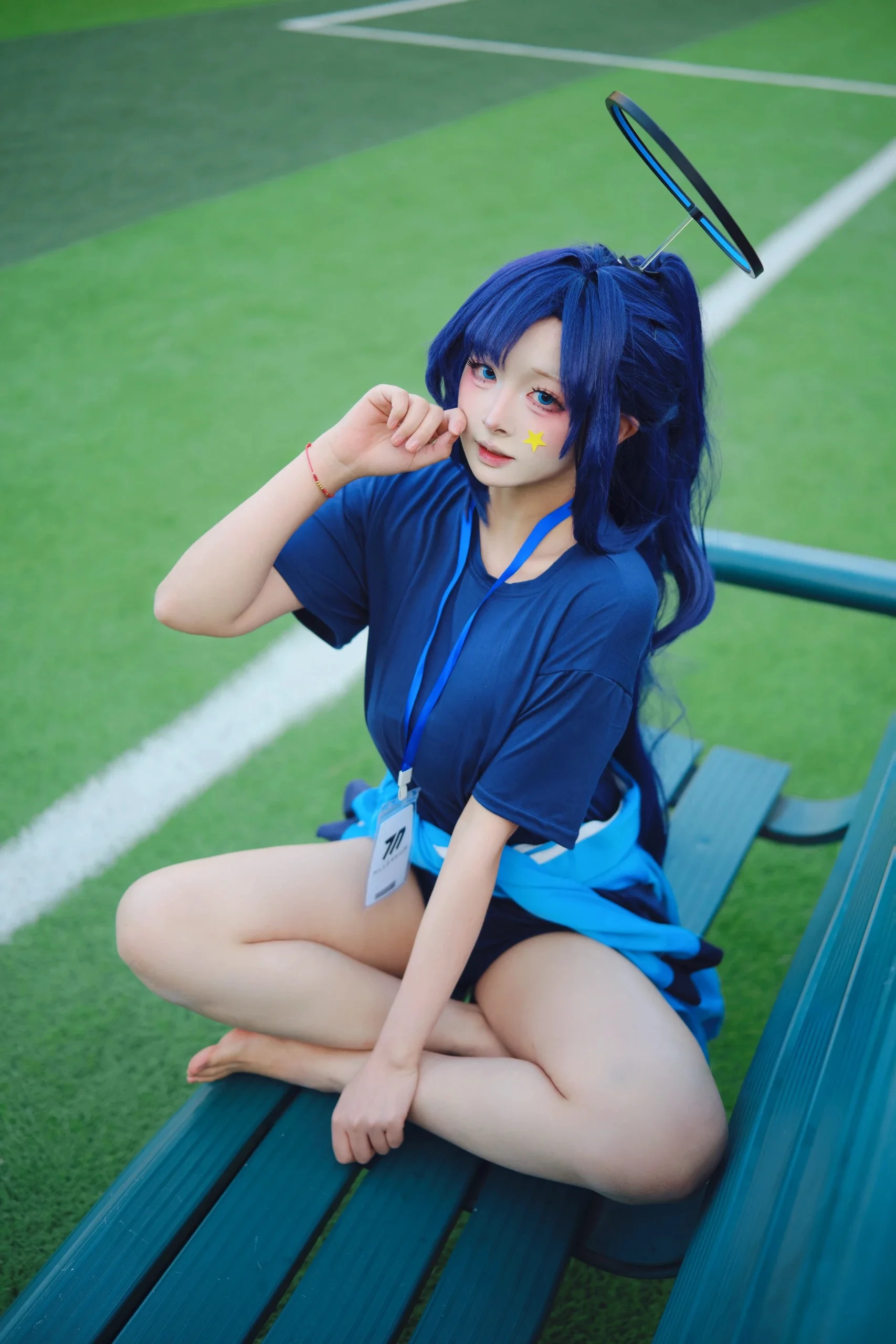 【早濑优香cos】蔚蓝档案里的运动少女，操场上的蓝色身影