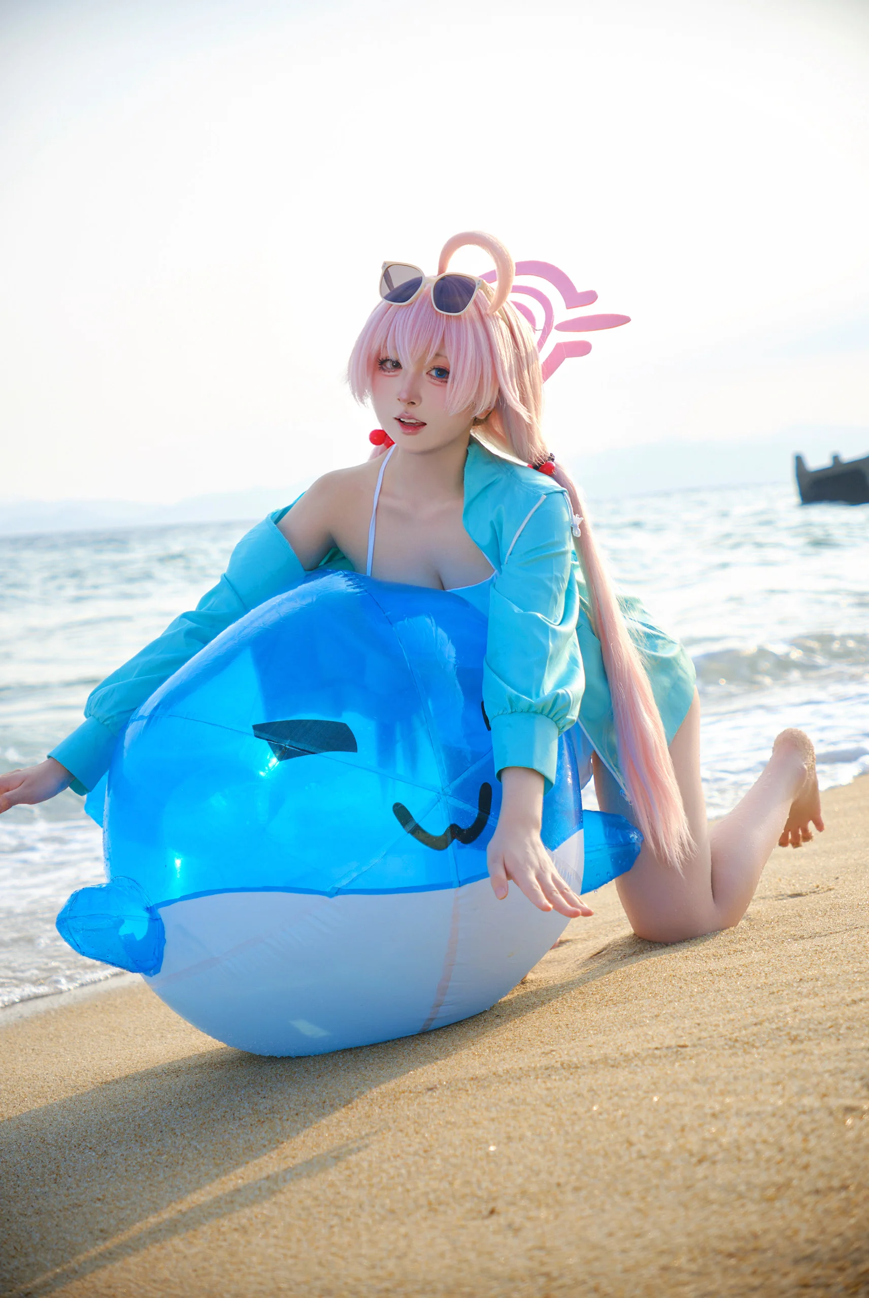 【小鳥遊星野cos】蔚藍檔案，夏日的海邊與那隻小鯨魚
