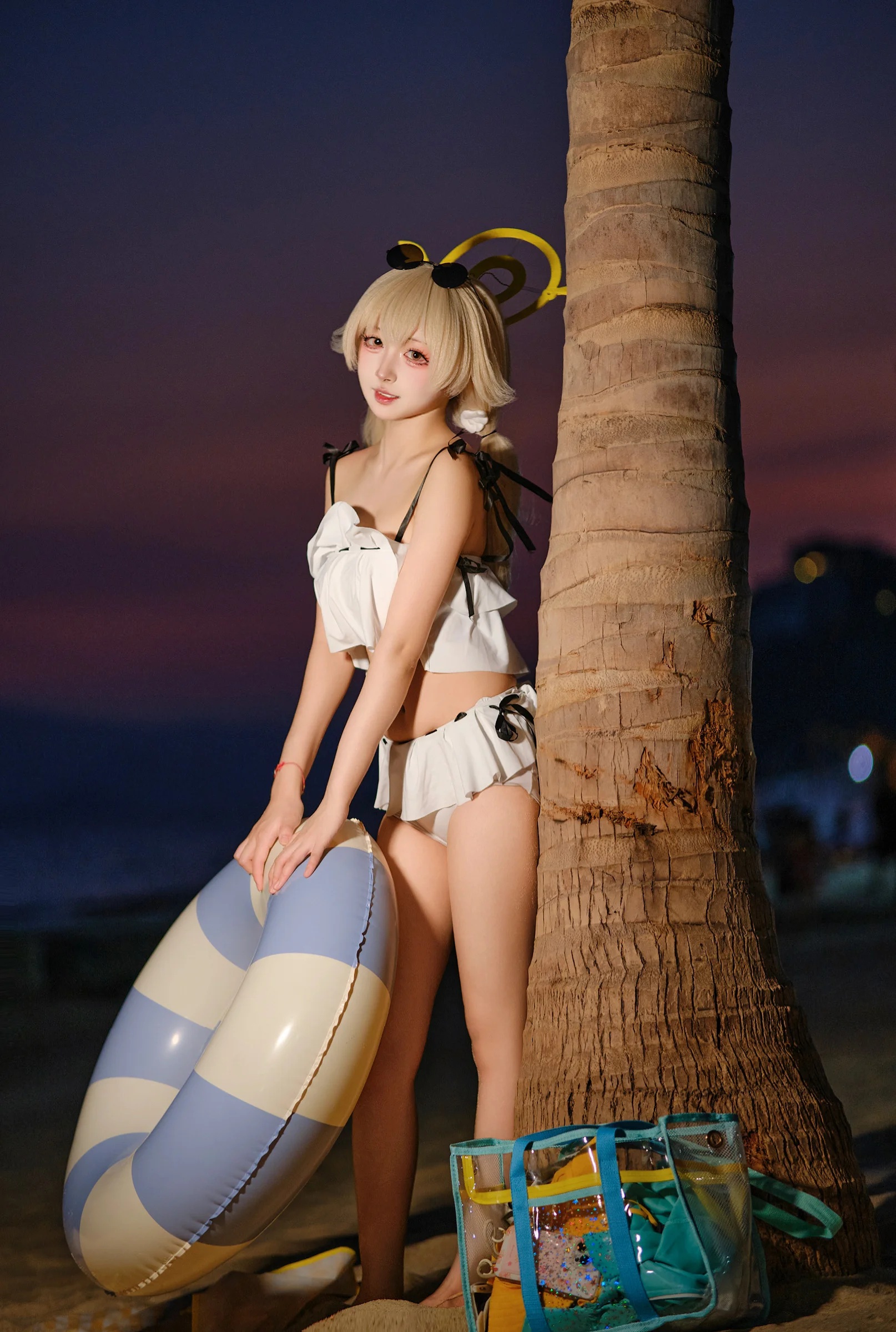 【日富美cos】碧蓝档案泳装造型海边夜拍实录 - 第 4 张