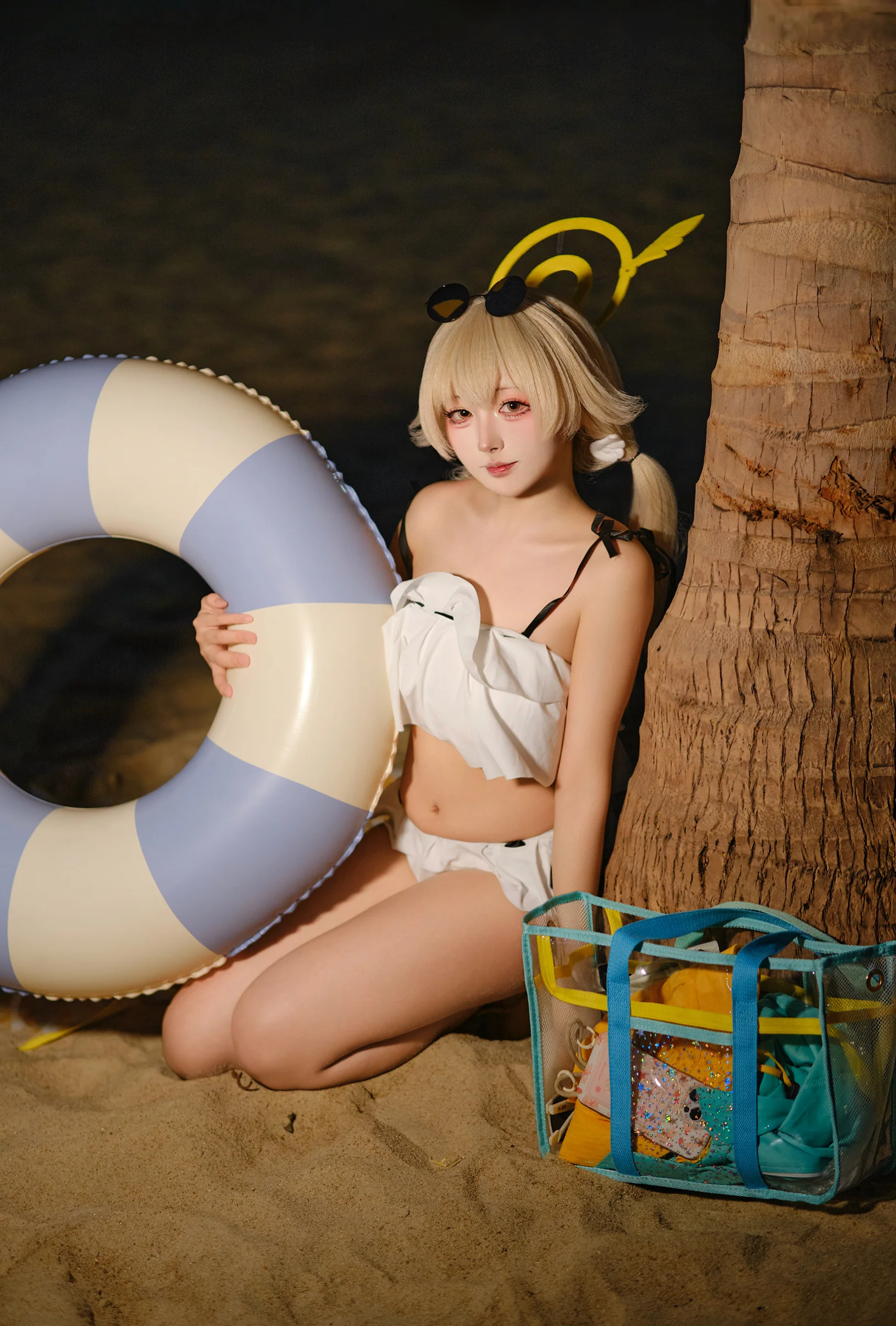 【日富美cos】碧蓝档案泳装造型海边夜拍实录 - 第 5 张