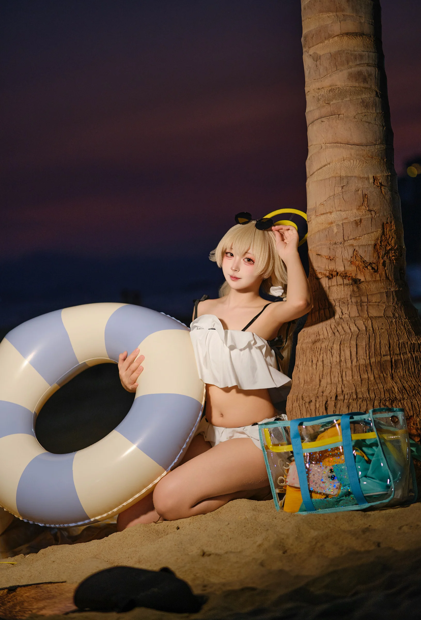 【日富美cos】碧蓝档案泳装造型海边夜拍实录 - 第 6 张