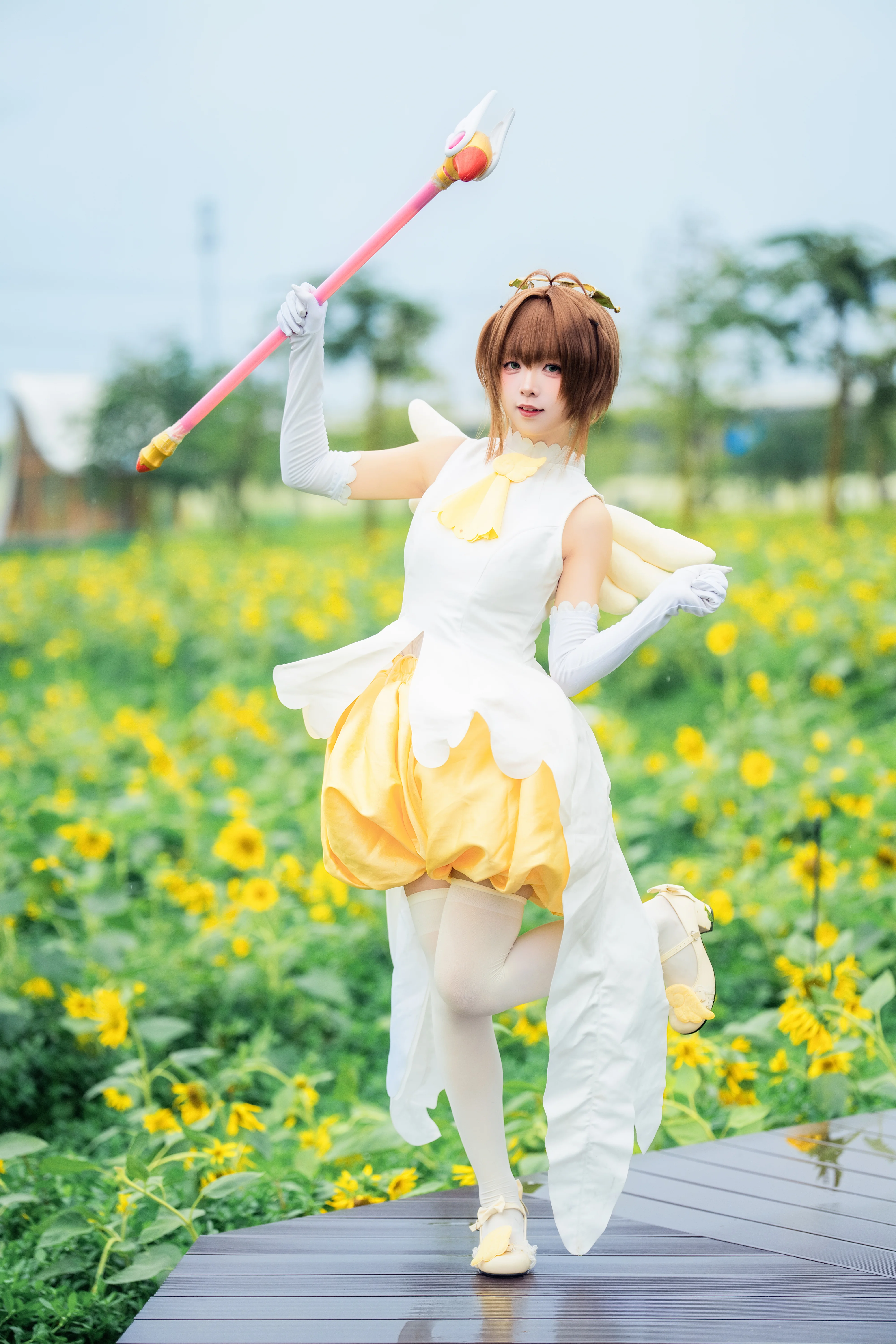 【木之本樱cos】在向日葵花海里感受夏日的魔法 - 第 10 张