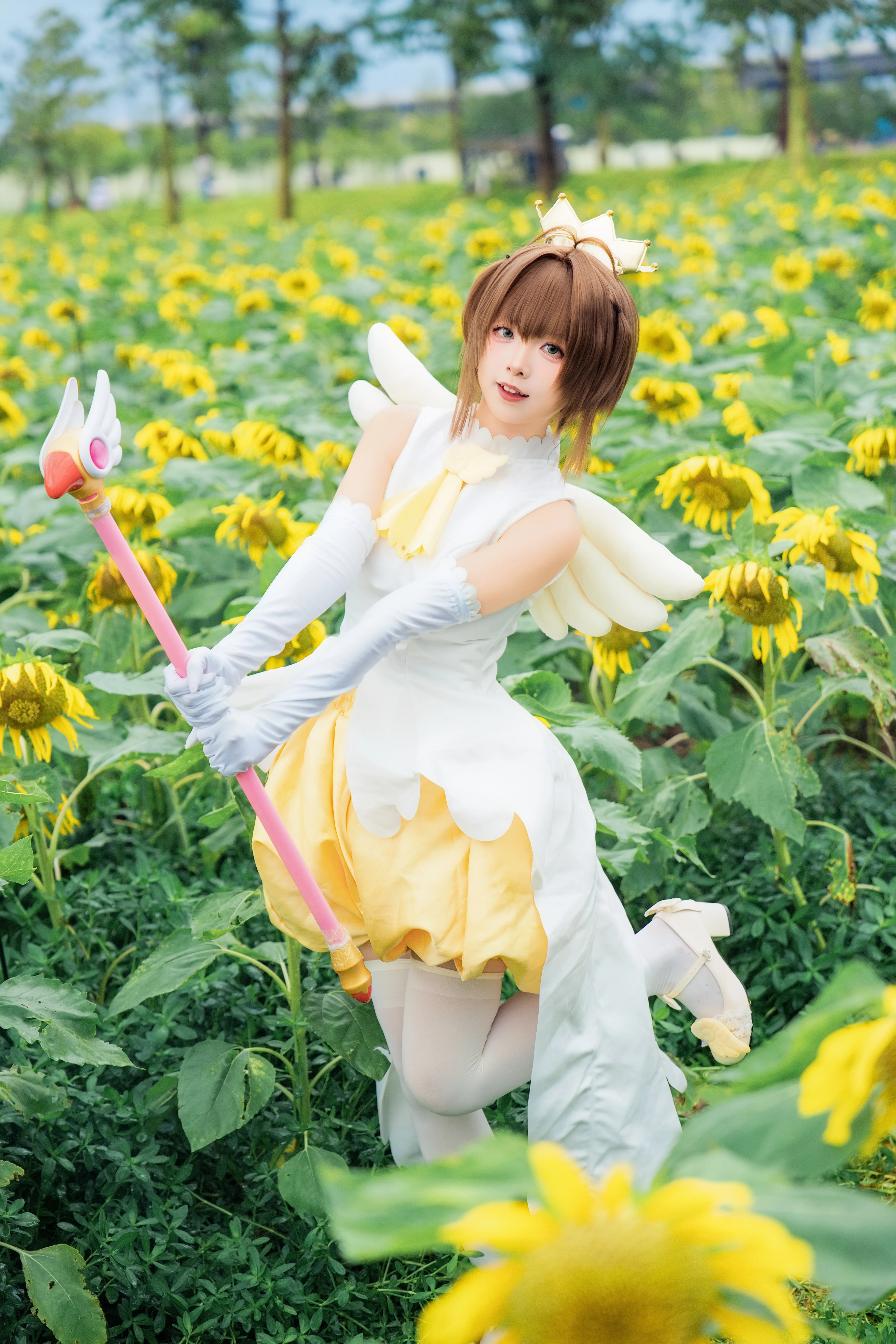 【木之本樱cos】在向日葵花海里感受夏日的魔法 - 第 11 张