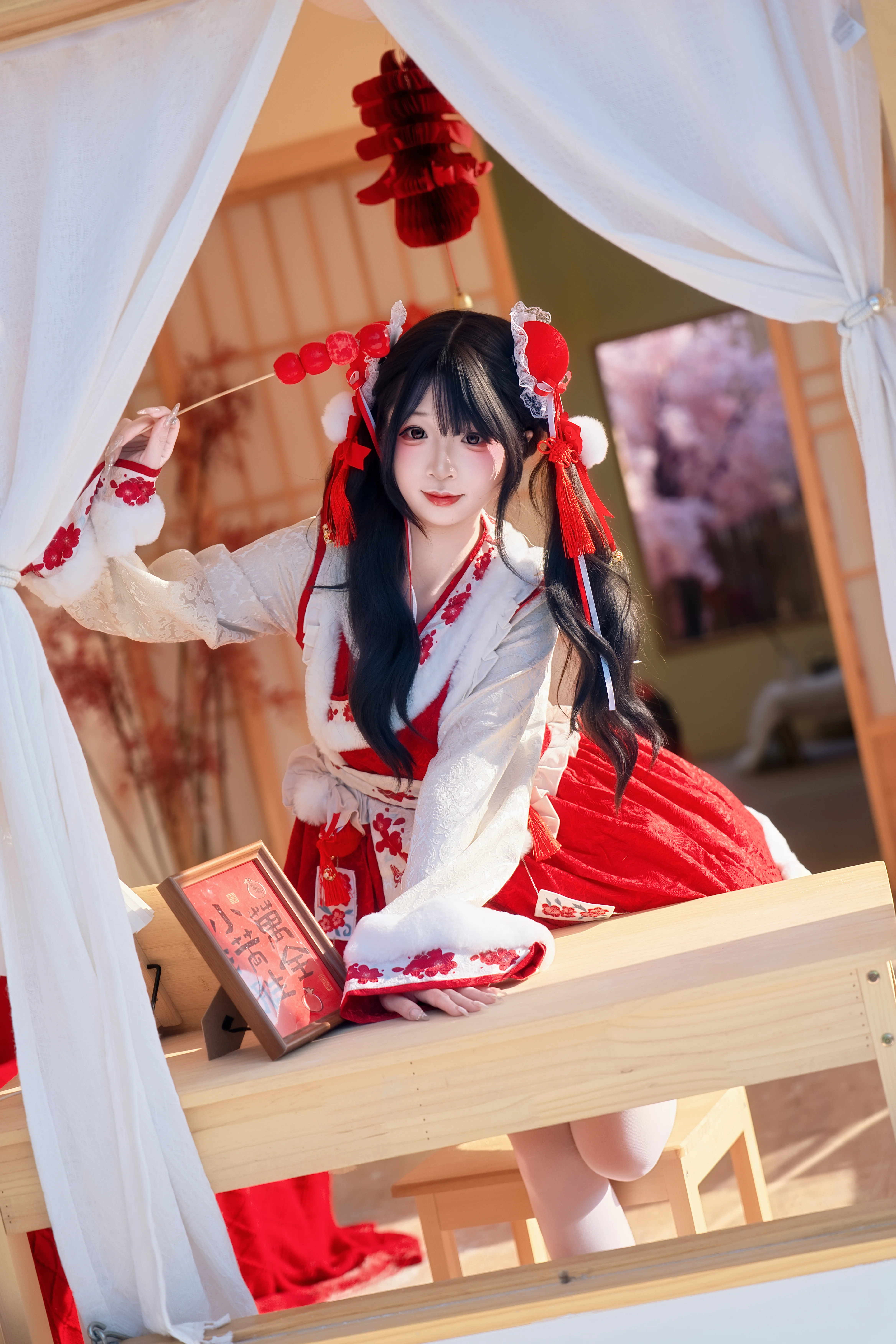 中华风lolita新年写真，红红火火的年味氛围感 - 第 3 张