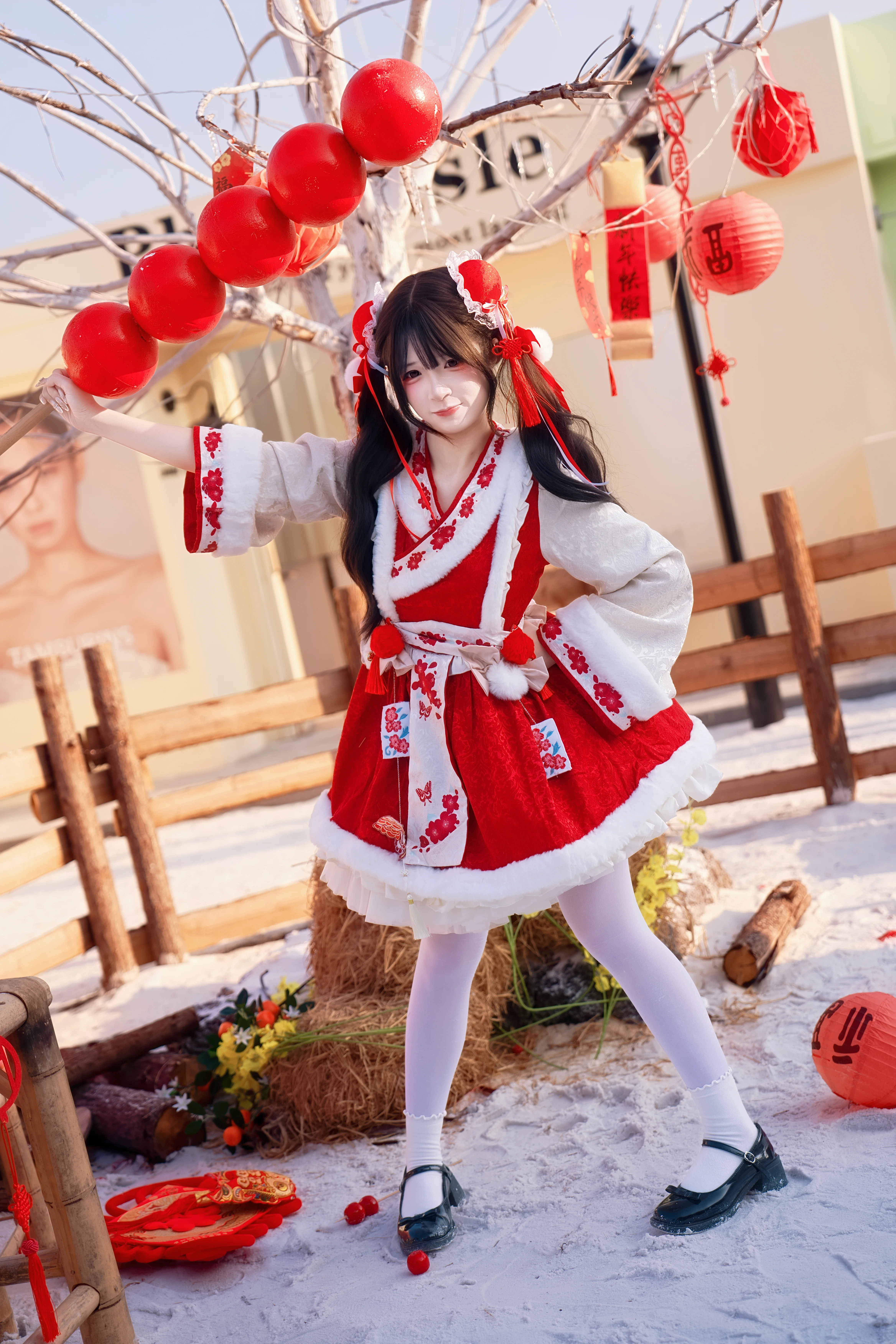 中华风lolita新年写真，红红火火的年味氛围感 - 第 4 张