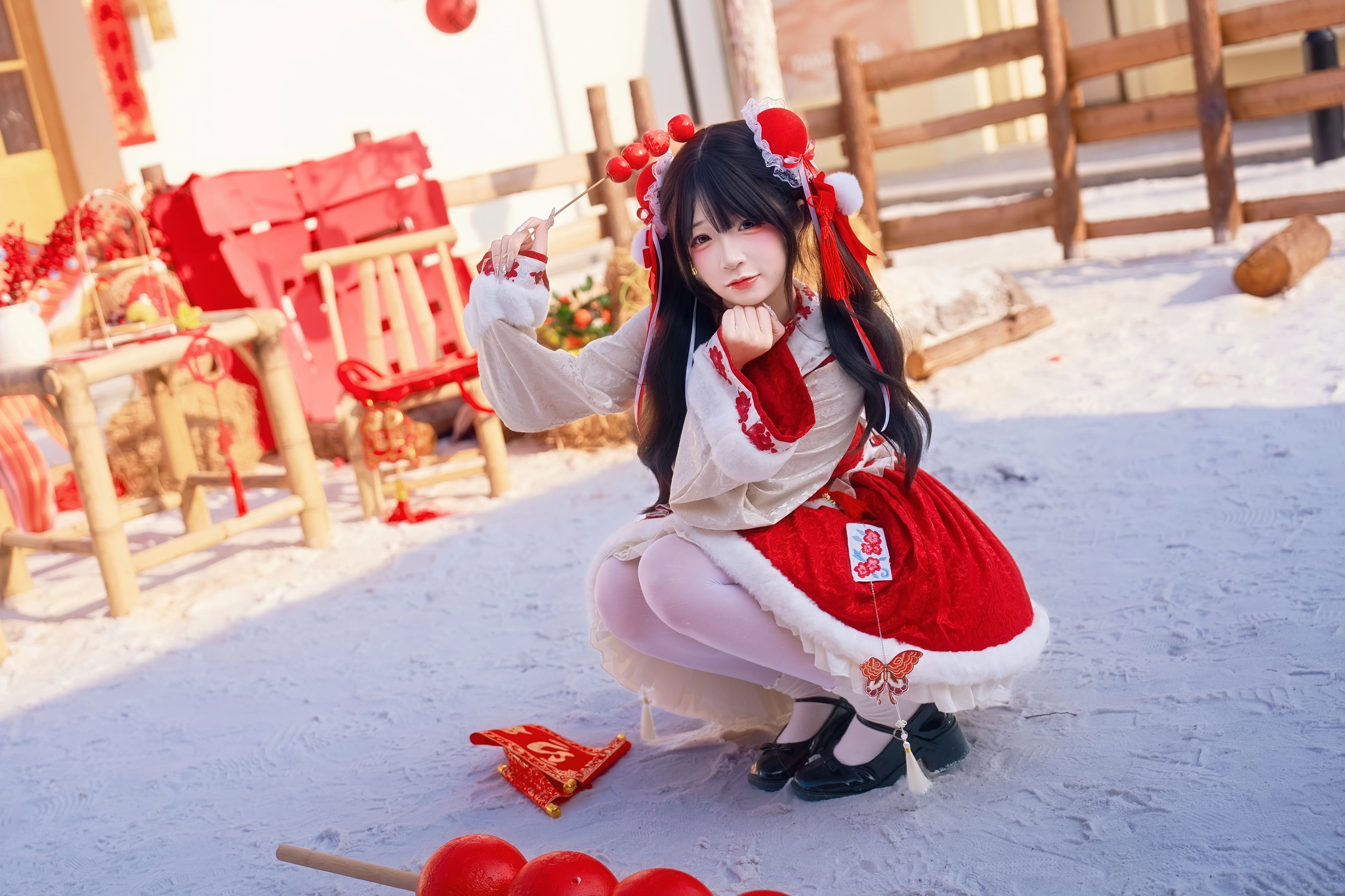 中华风lolita新年写真，红红火火的年味氛围感 - 第 5 张