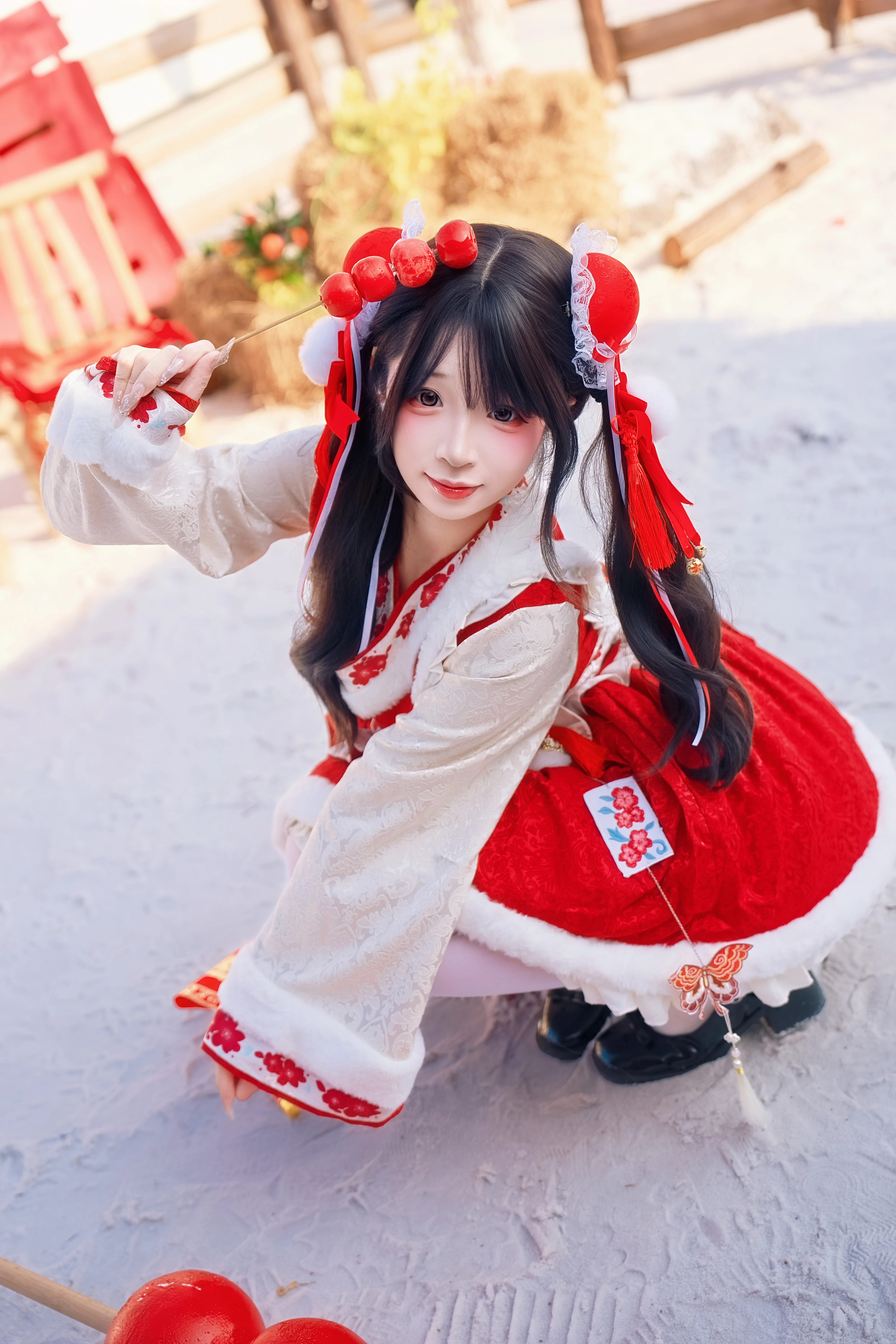 中华风lolita新年写真，红红火火的年味氛围感 - 第 6 张