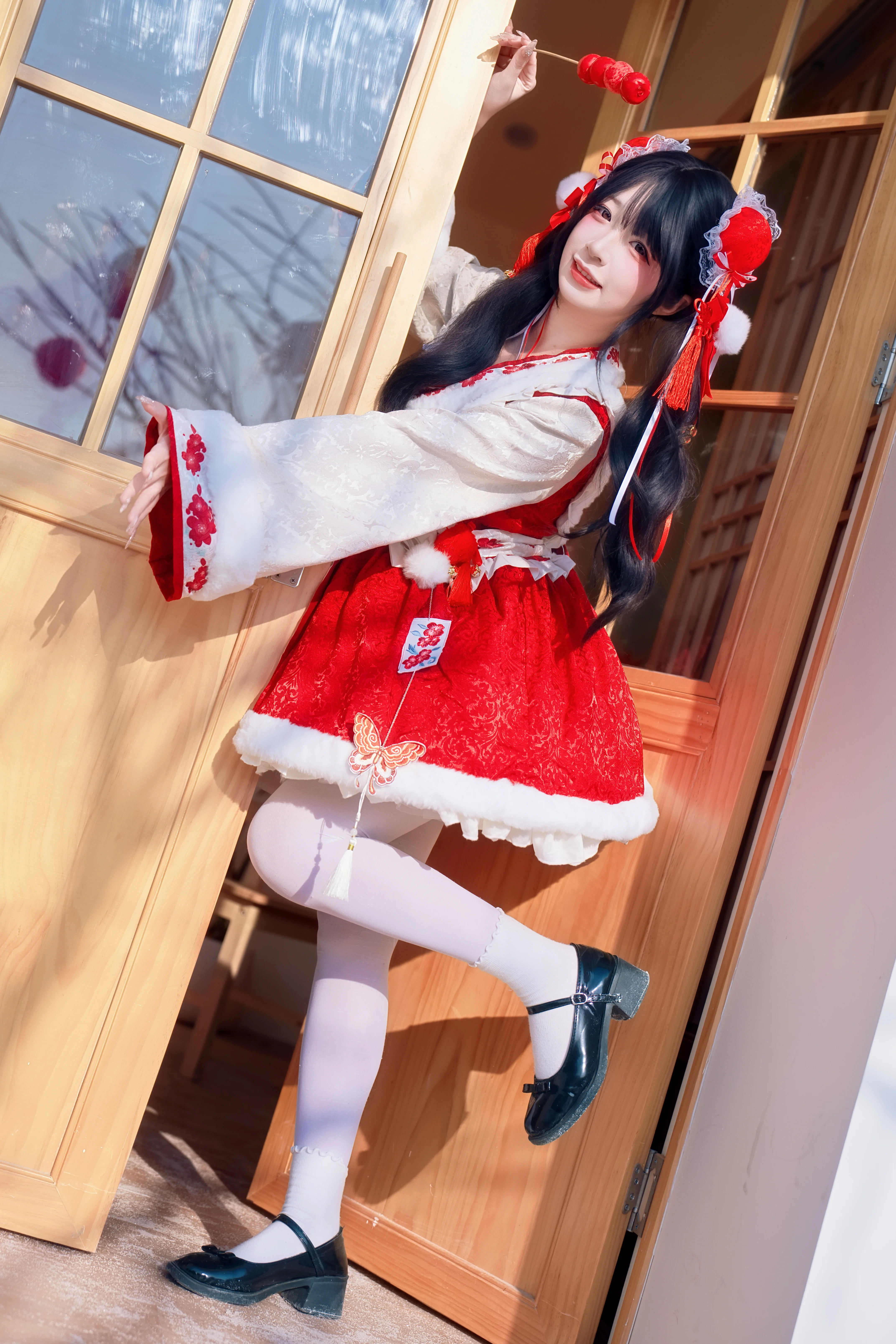 中华风lolita新年写真，红红火火的年味氛围感 - 第 7 张