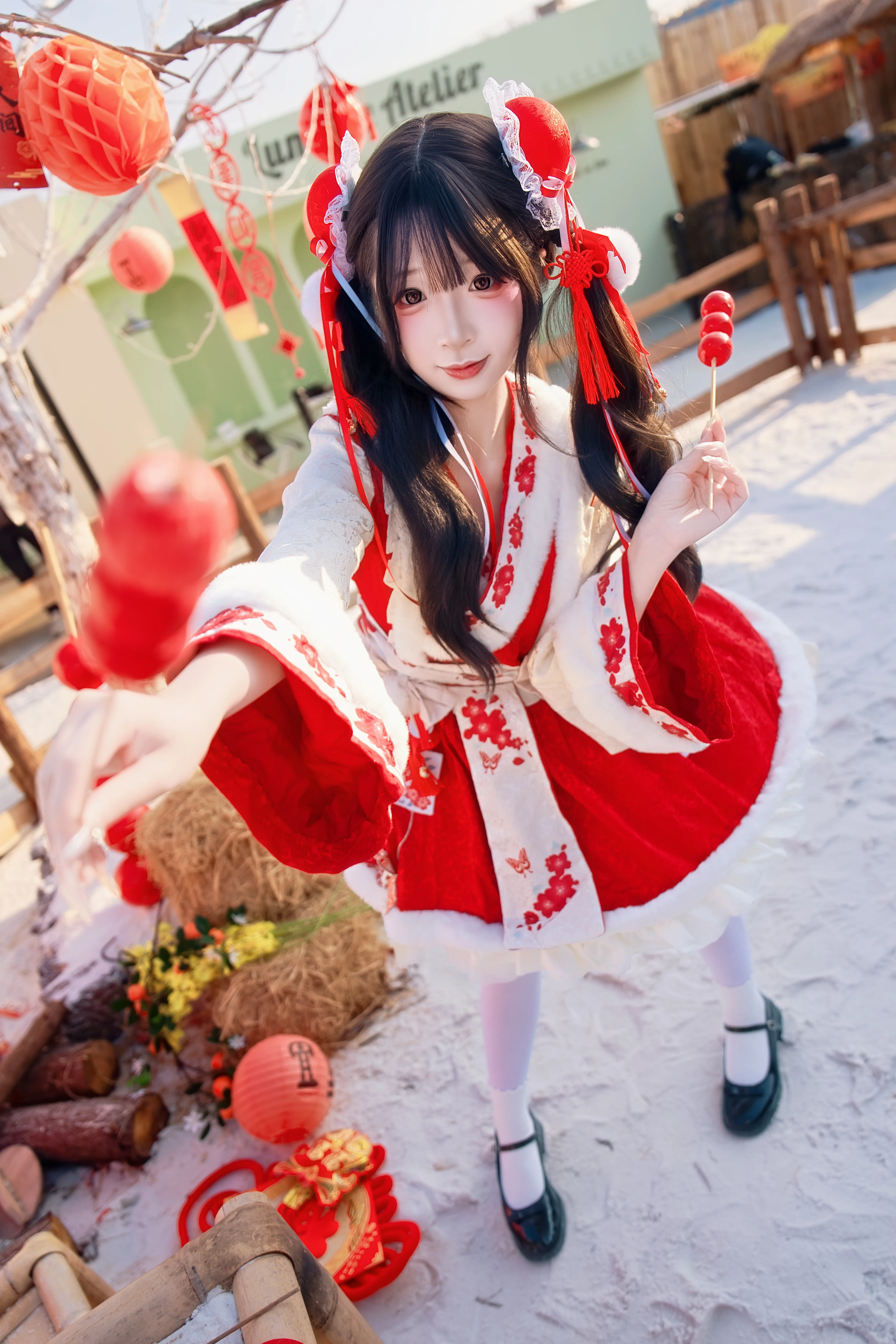 中华风lolita新年写真，红红火火的年味氛围感 - 第 8 张